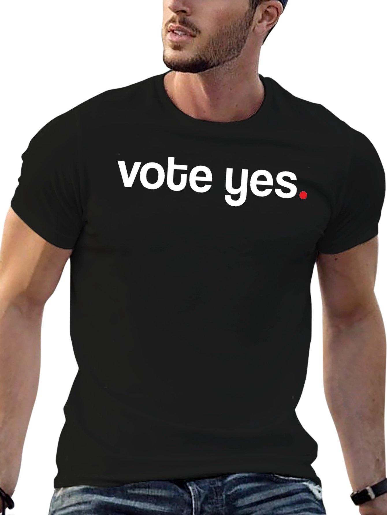 Vote Yes Graphic Tee - Black Cotton T-Shirt