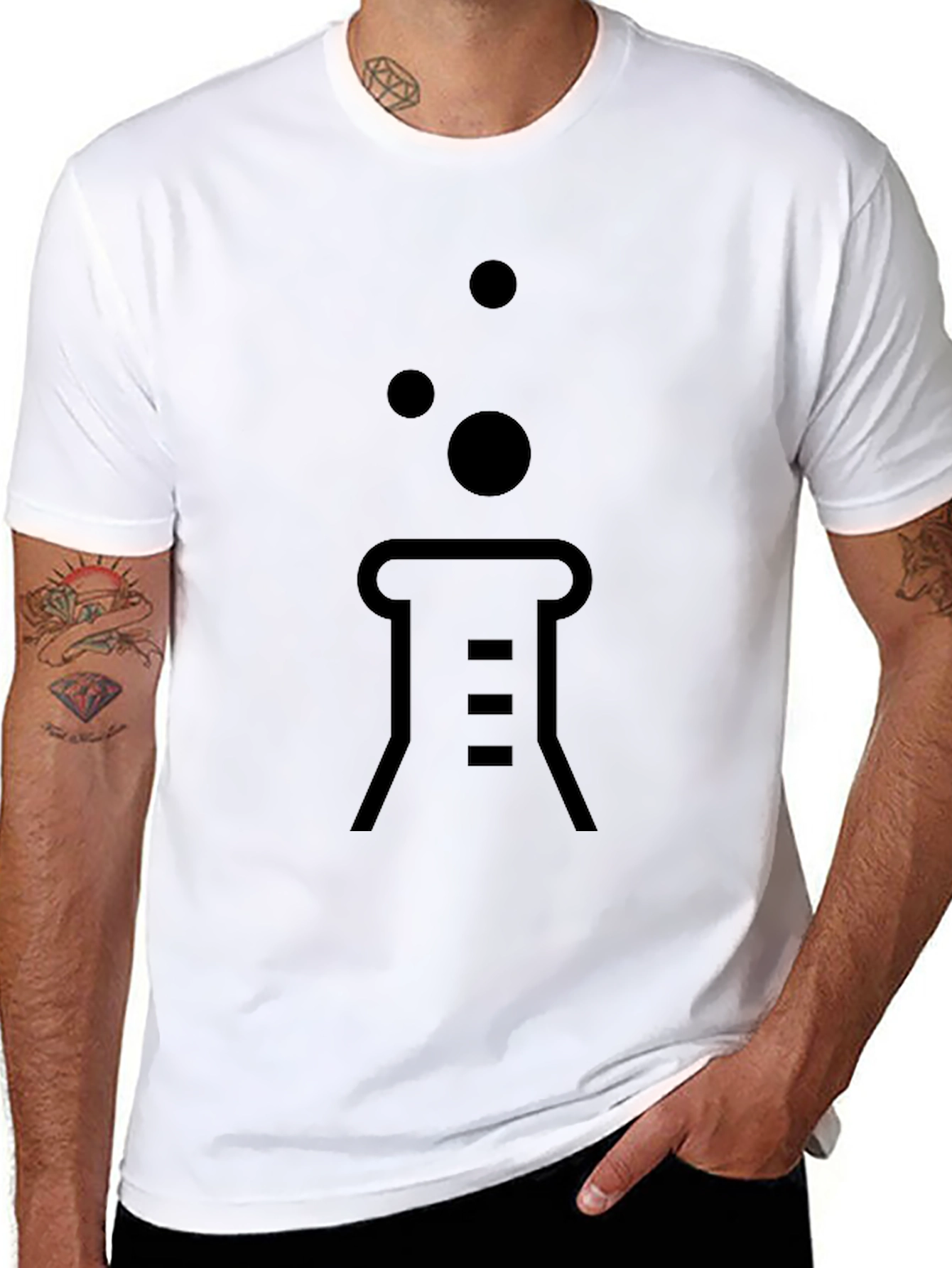 Science Beaker Black T-Shirt
