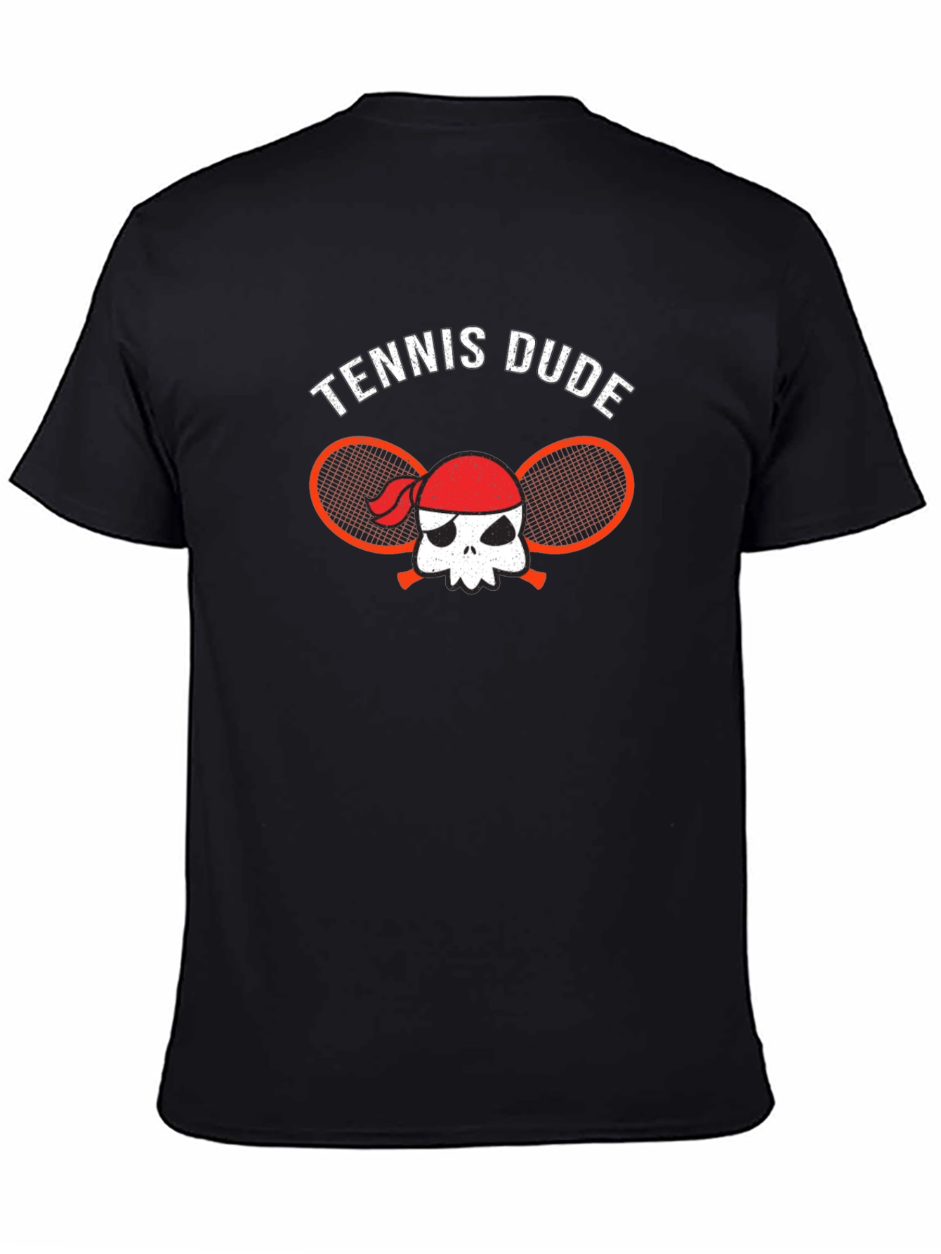 Tennis Dude T-Shirt - Skull Pirate Tennis Racquet