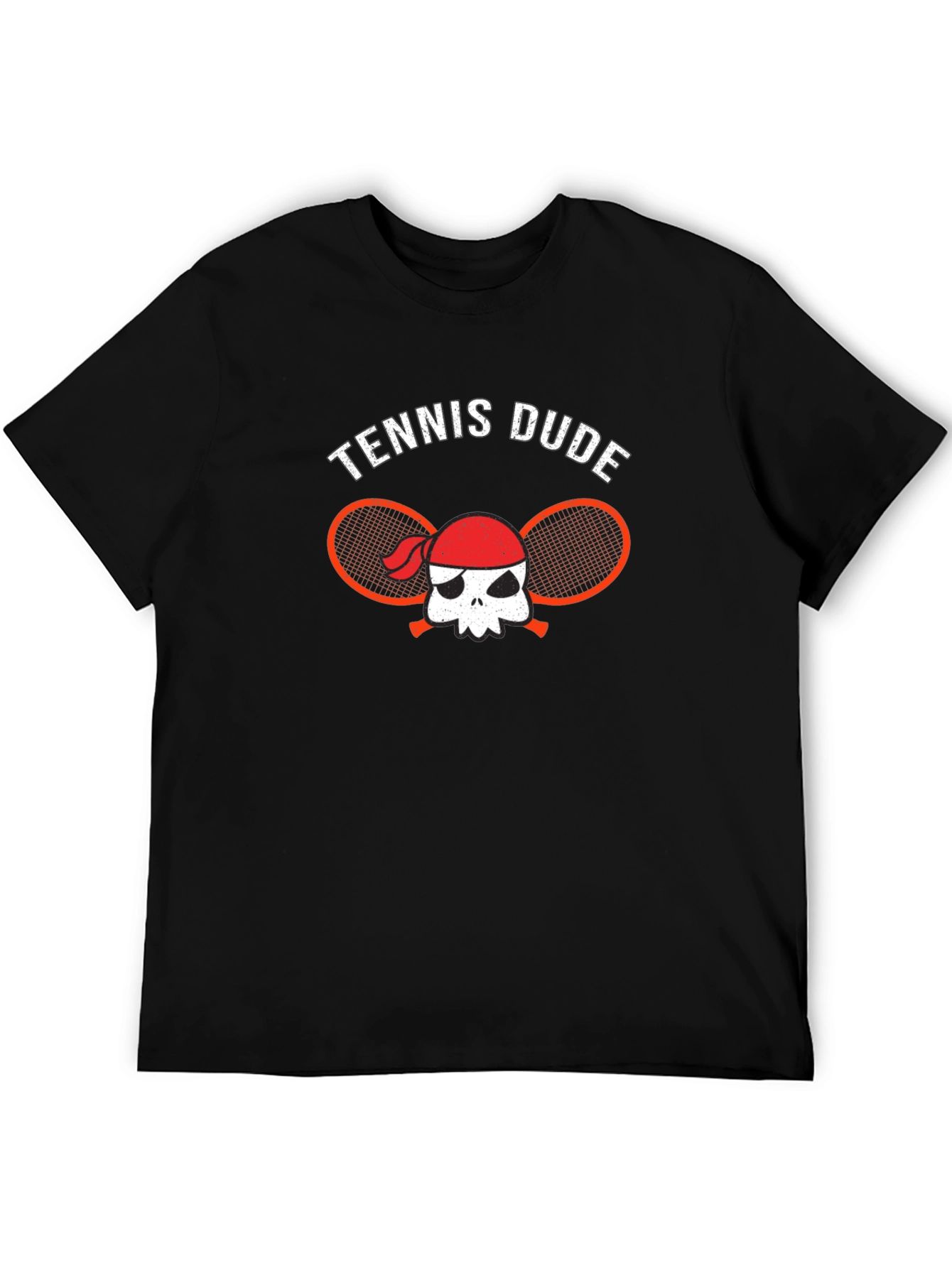 Tennis Dude T-Shirt - Skull Pirate Tennis Racquet