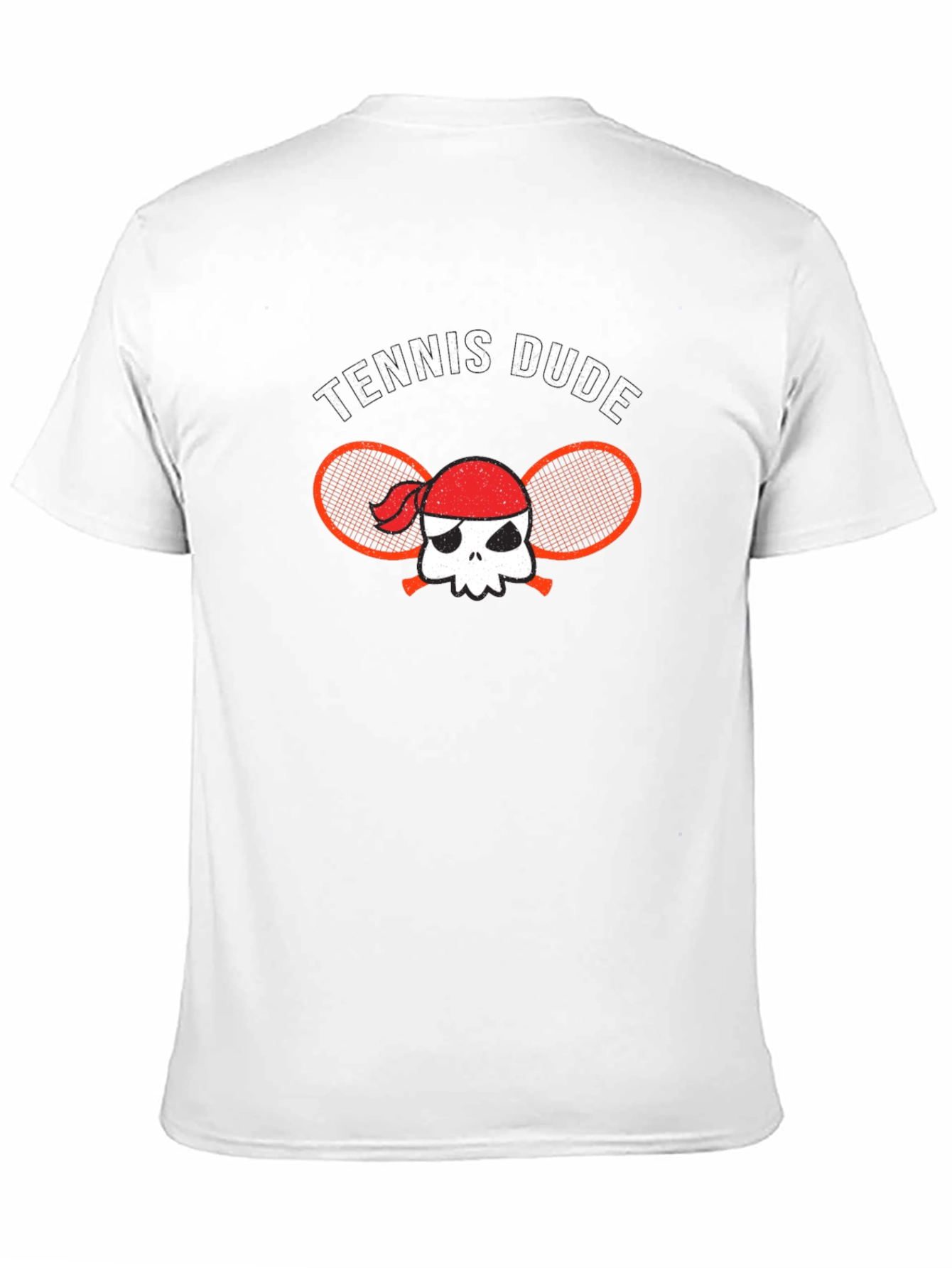 Tennis Dude T-Shirt - Skull Pirate Tennis Racquet