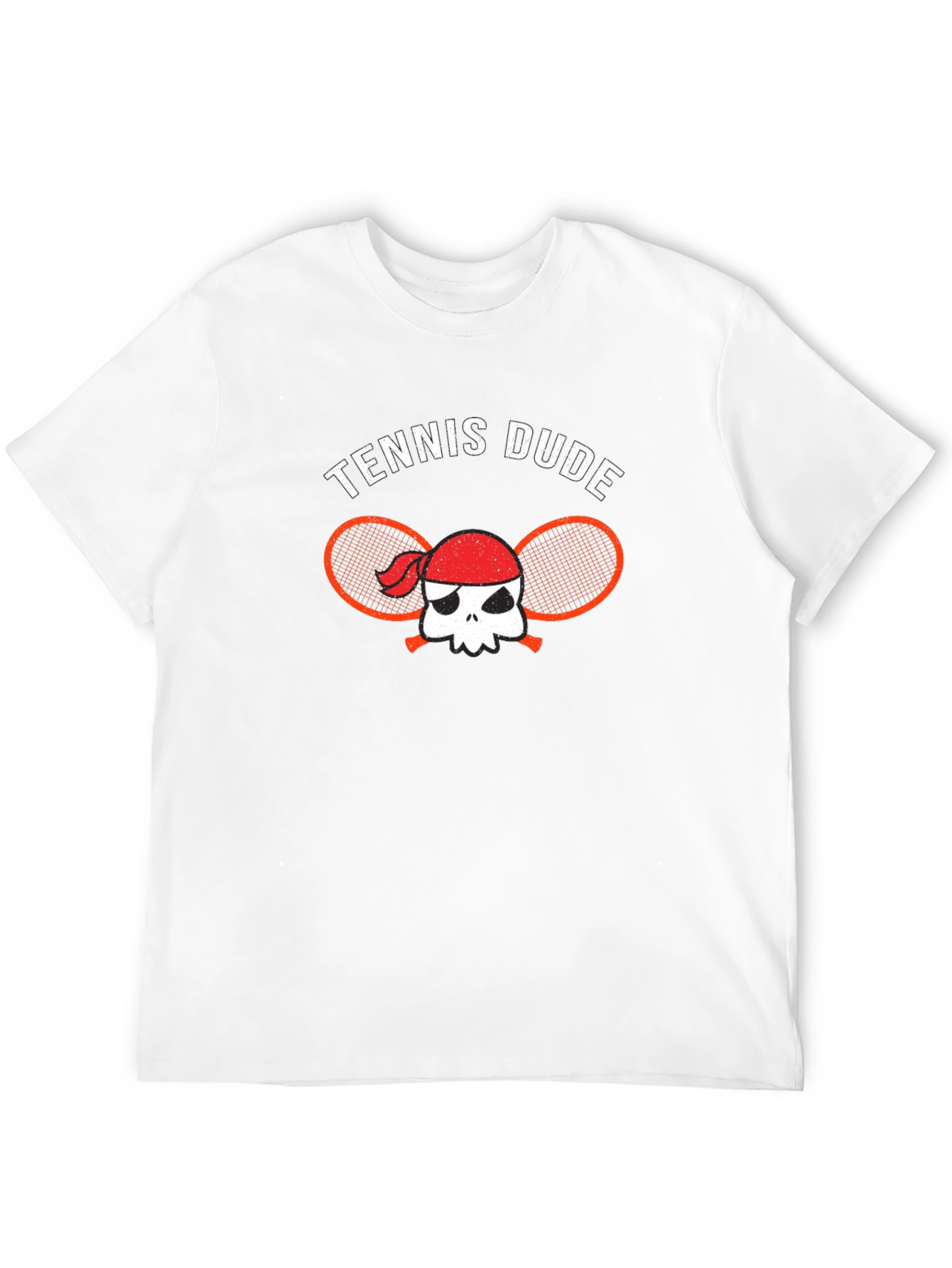 Tennis Dude T-Shirt - Skull Pirate Tennis Racquet