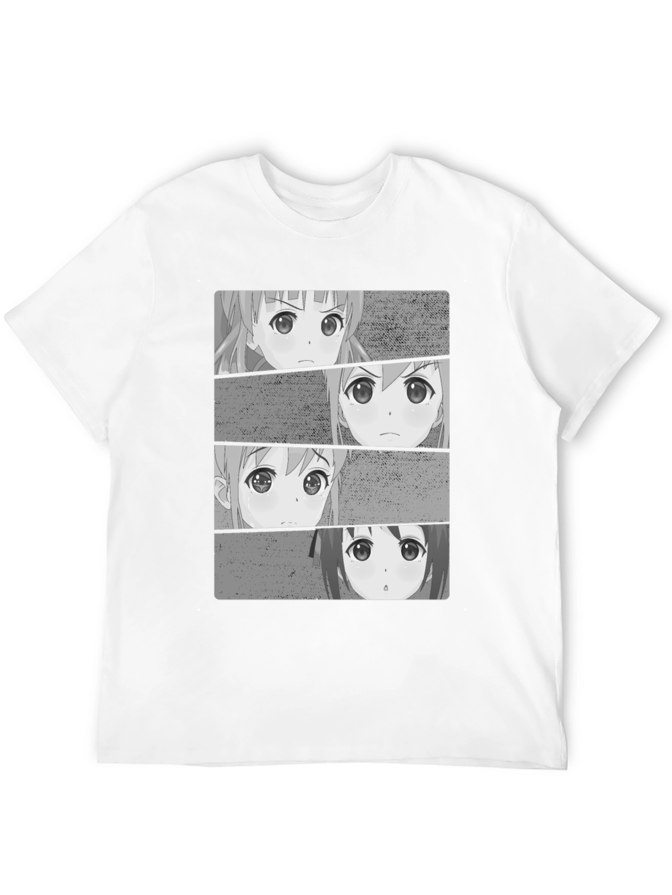 Anime Faces Black T-Shirt