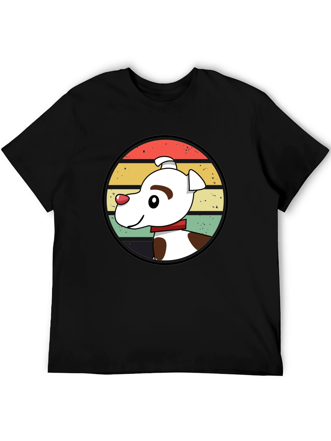 Retro Dog Graphic Tee - Unisex Black T-Shirt