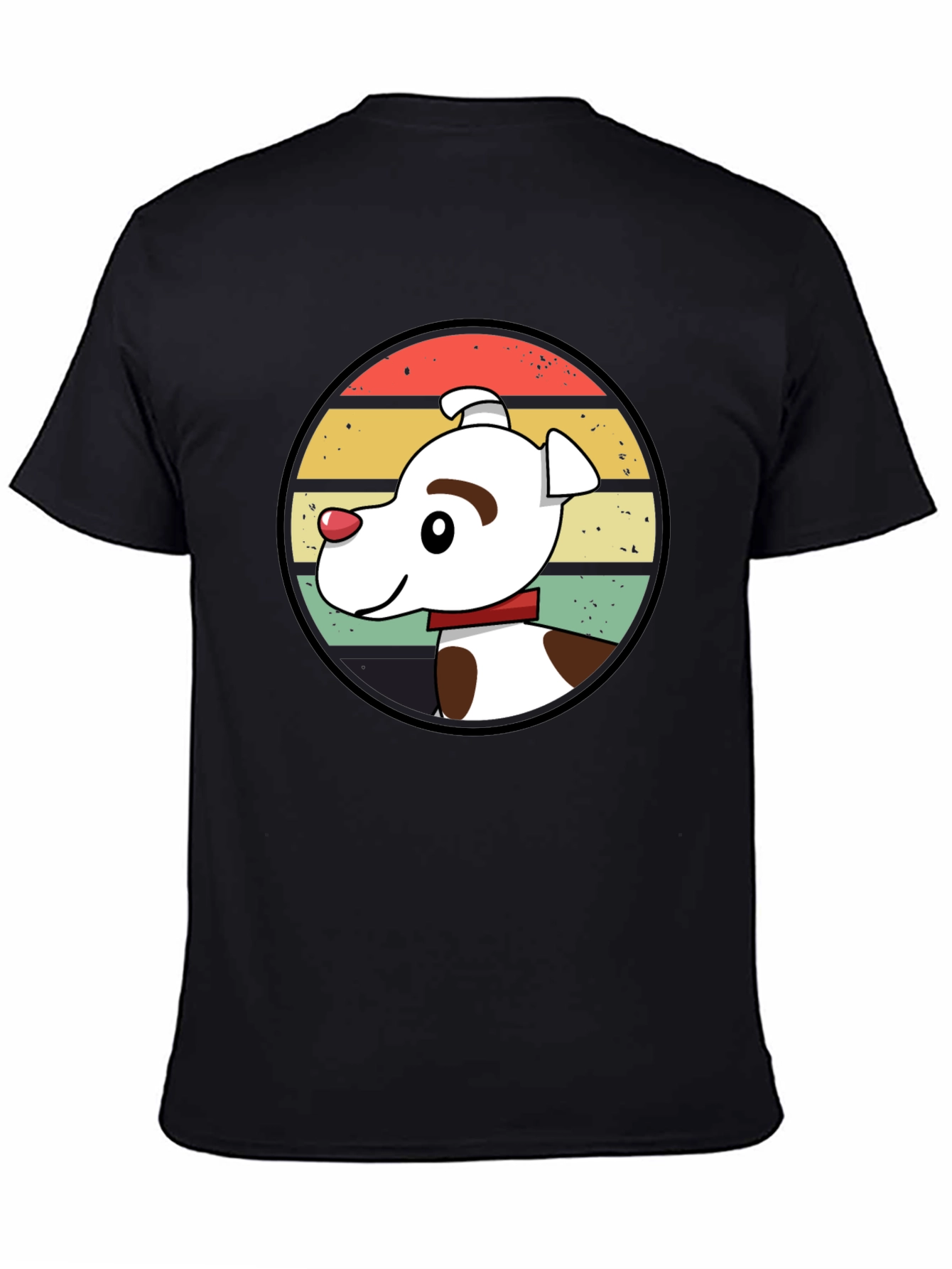 Retro Dog Graphic Tee - Unisex Black T-Shirt
