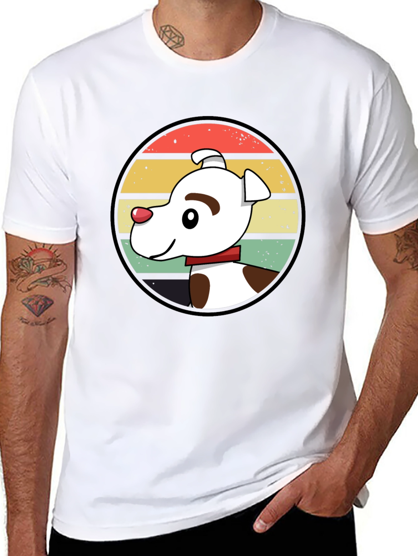 Retro Dog Graphic Tee - Unisex Black T-Shirt