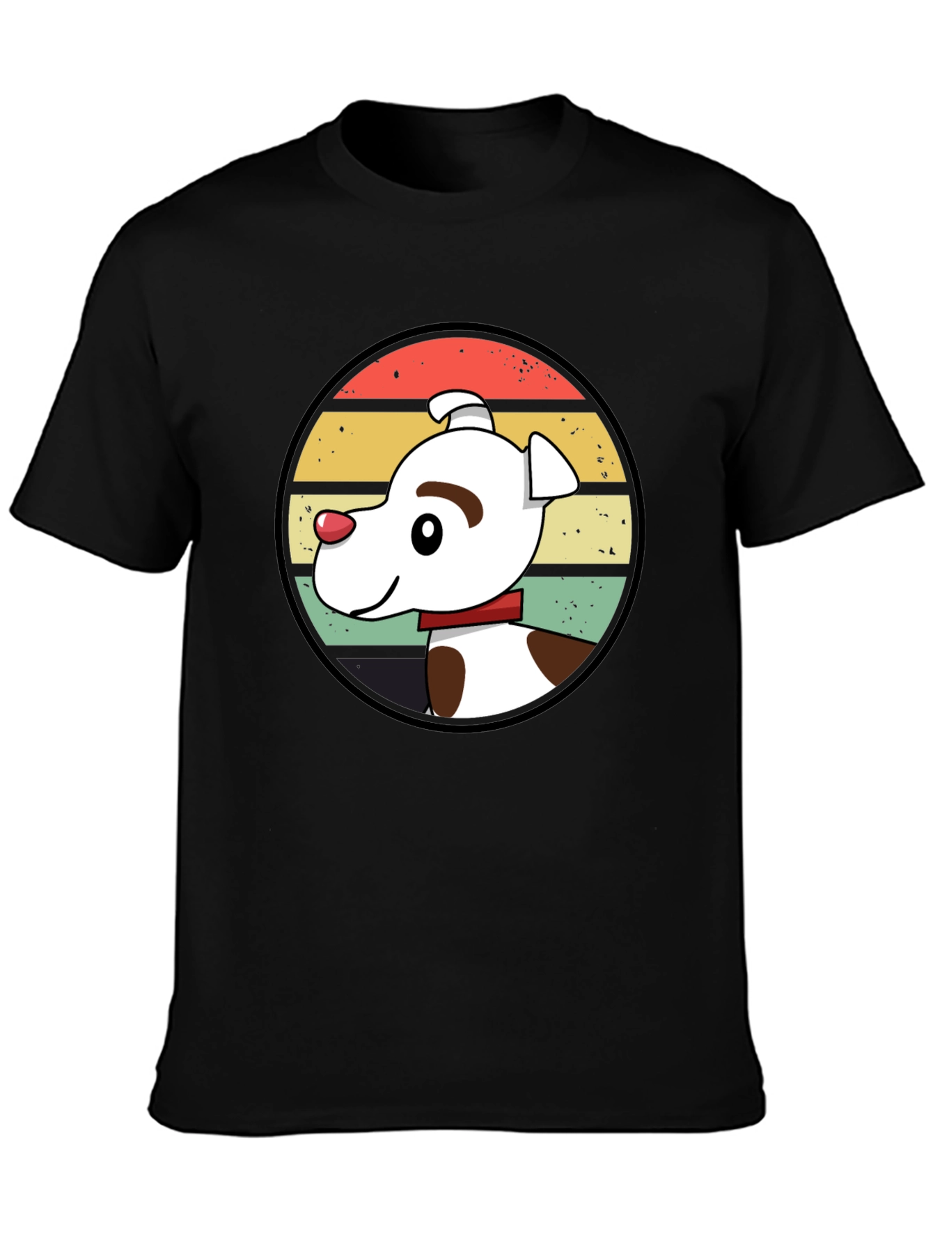 Retro Dog Graphic Tee - Unisex Black T-Shirt