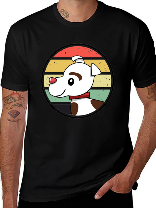 Retro Dog Graphic Tee - Unisex Black T-Shirt