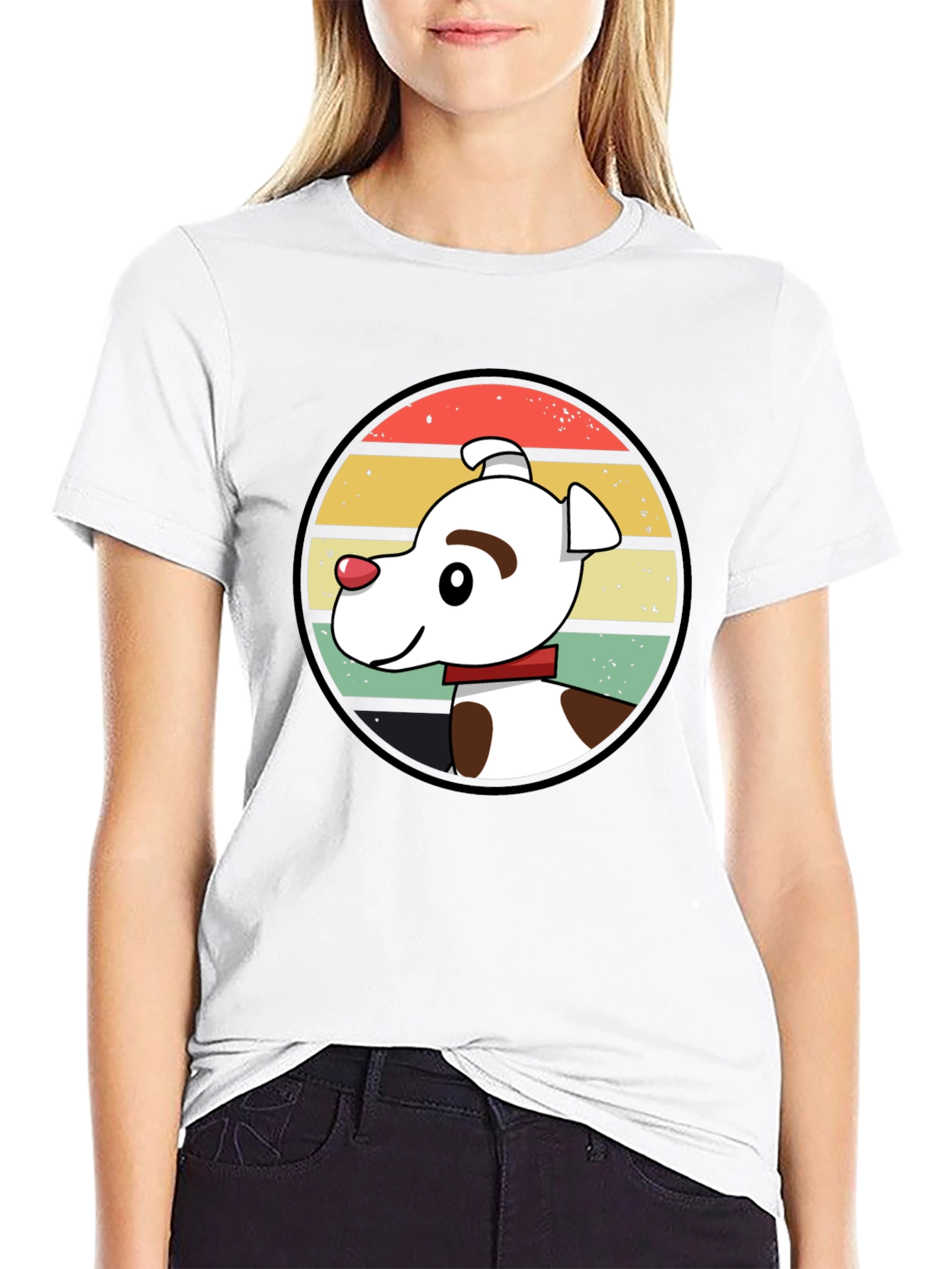 Retro Dog Graphic Tee - Unisex Black T-Shirt