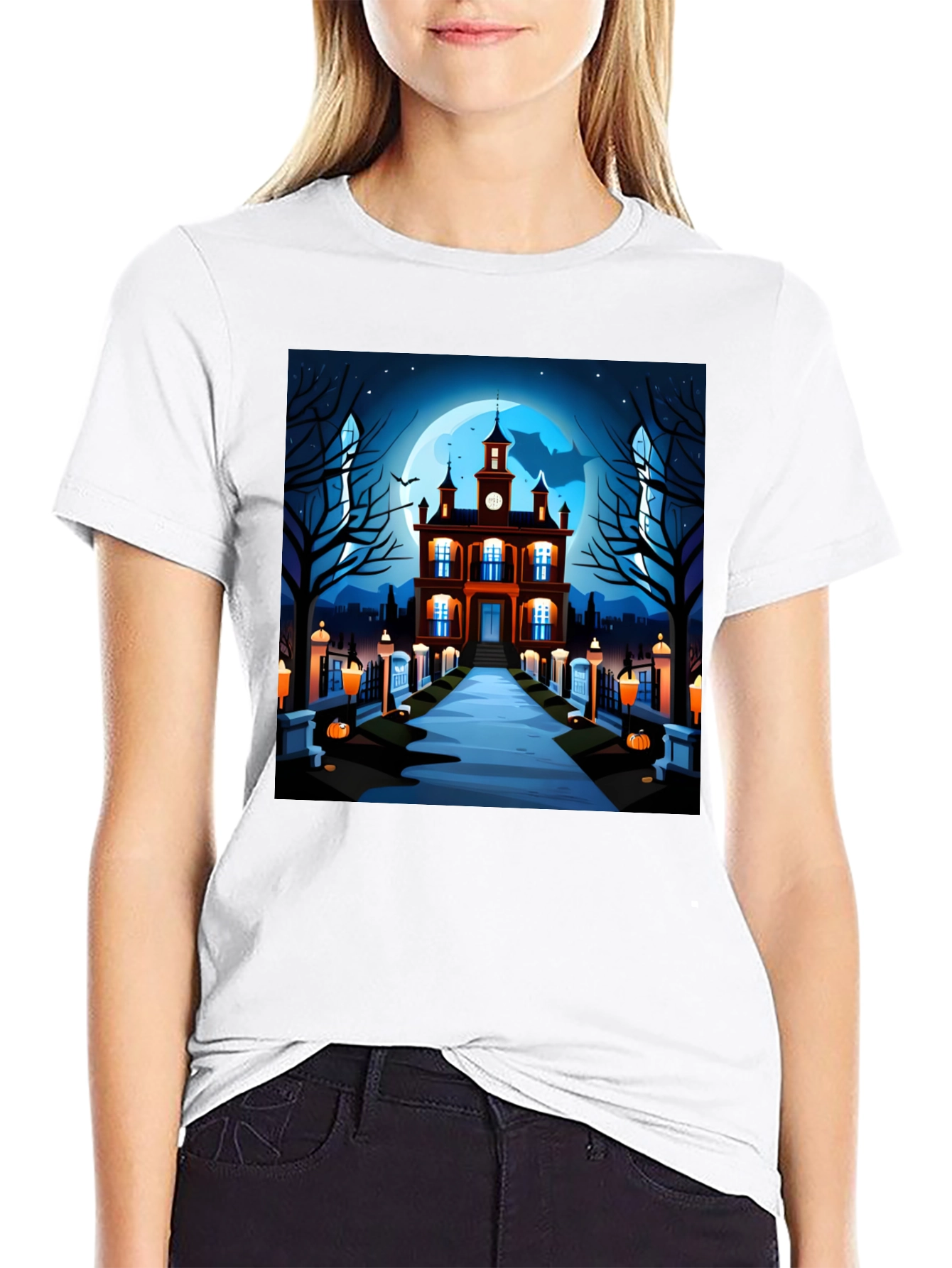 Spooky Halloween Haunted House T-Shirt