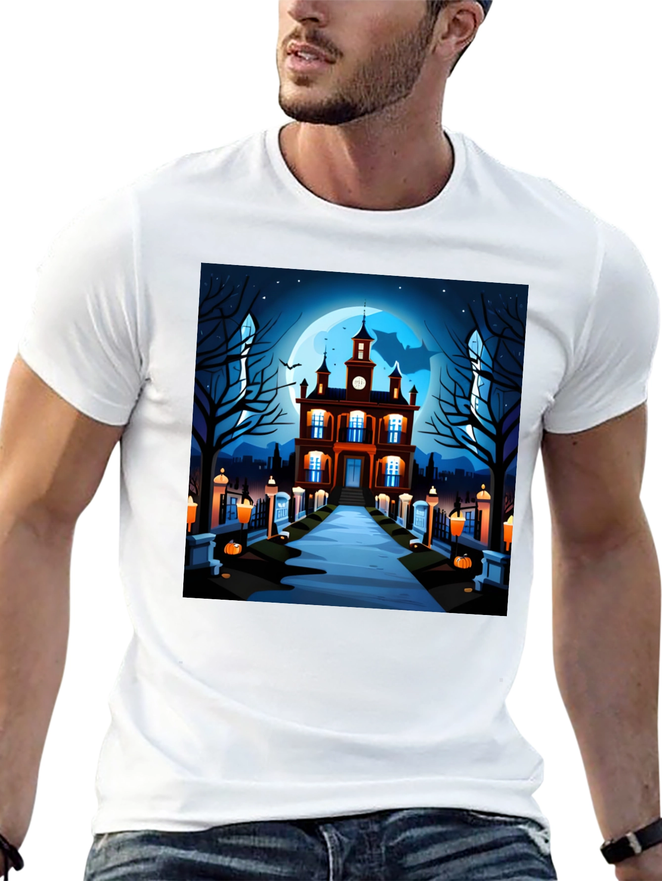 Spooky Halloween Haunted House T-Shirt