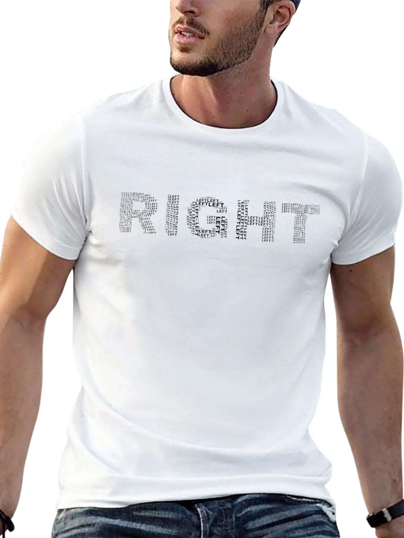 Right Word Art Black Graphic Tee Shirt