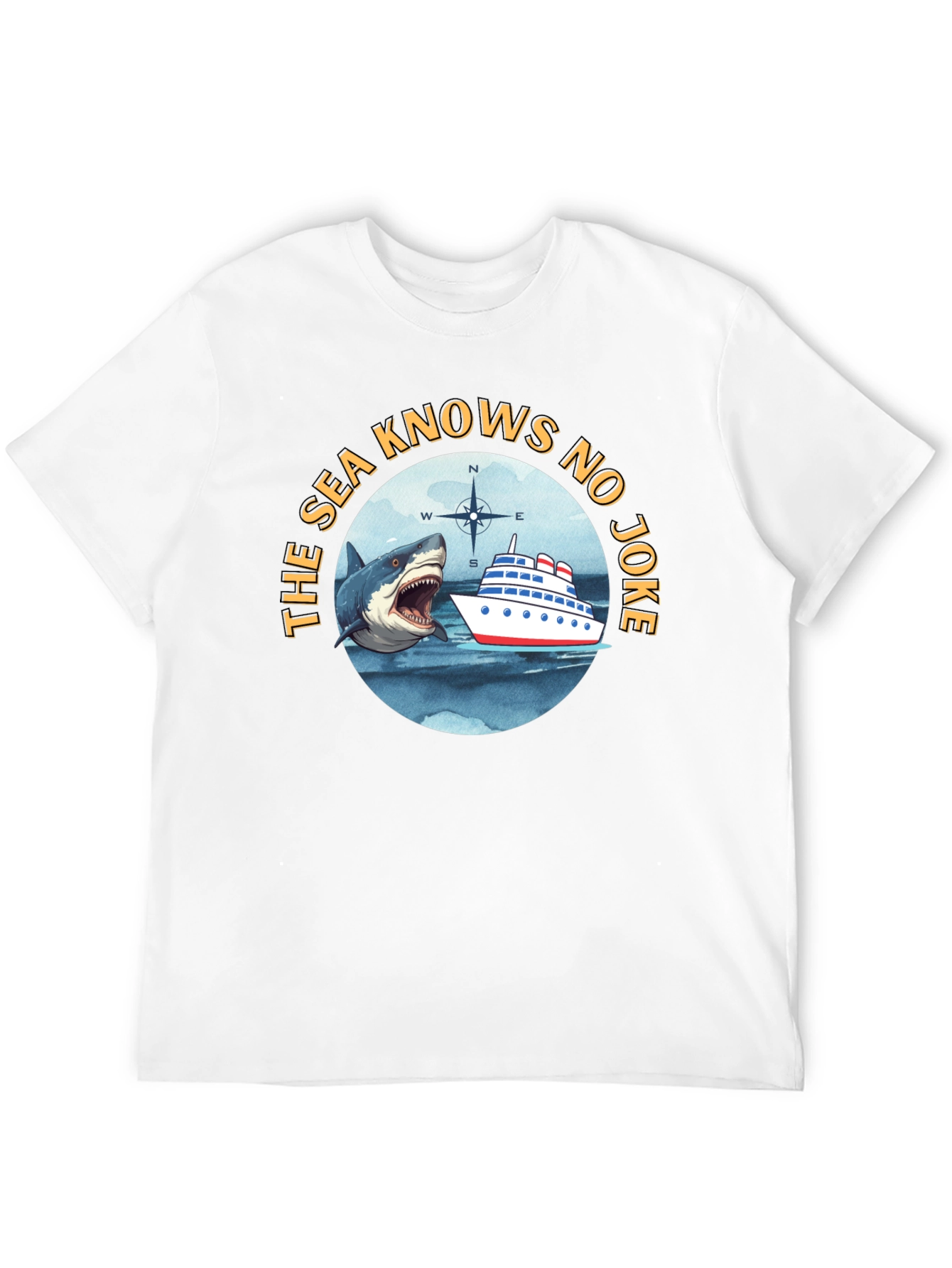 The Sea Knows No Joke Black T-Shirt