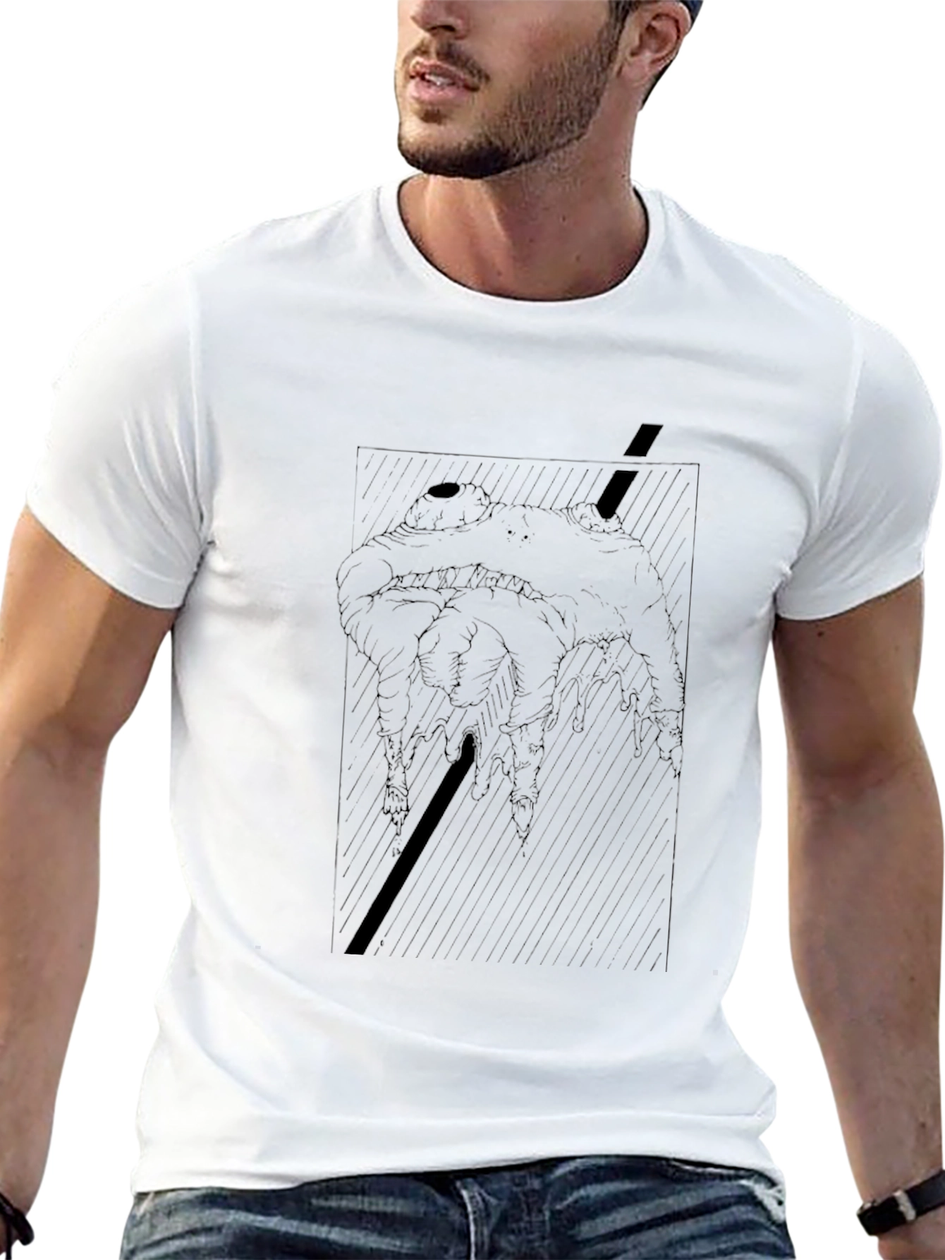 Abstract Graphic Print Black T-Shirt