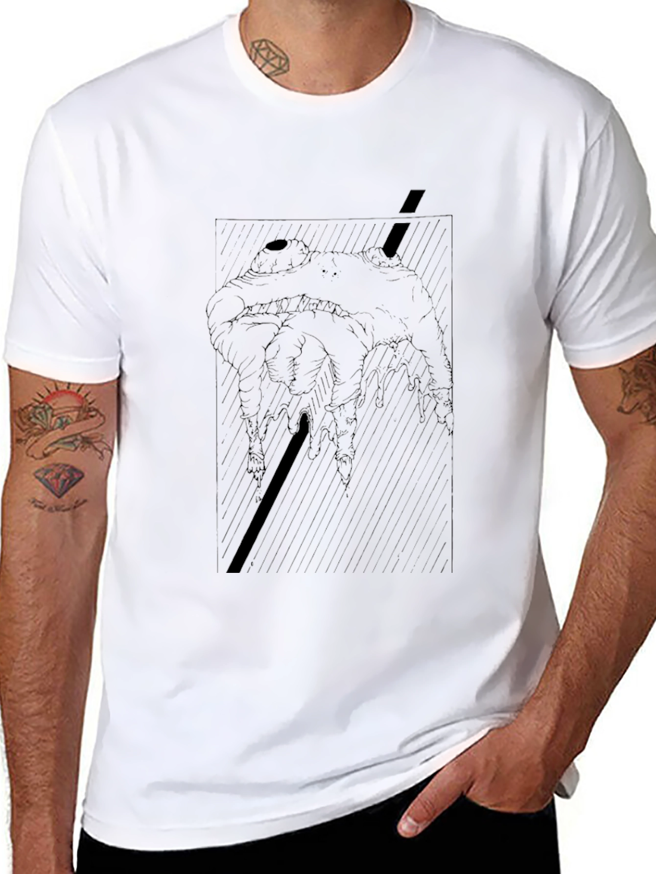 Abstract Graphic Print Black T-Shirt