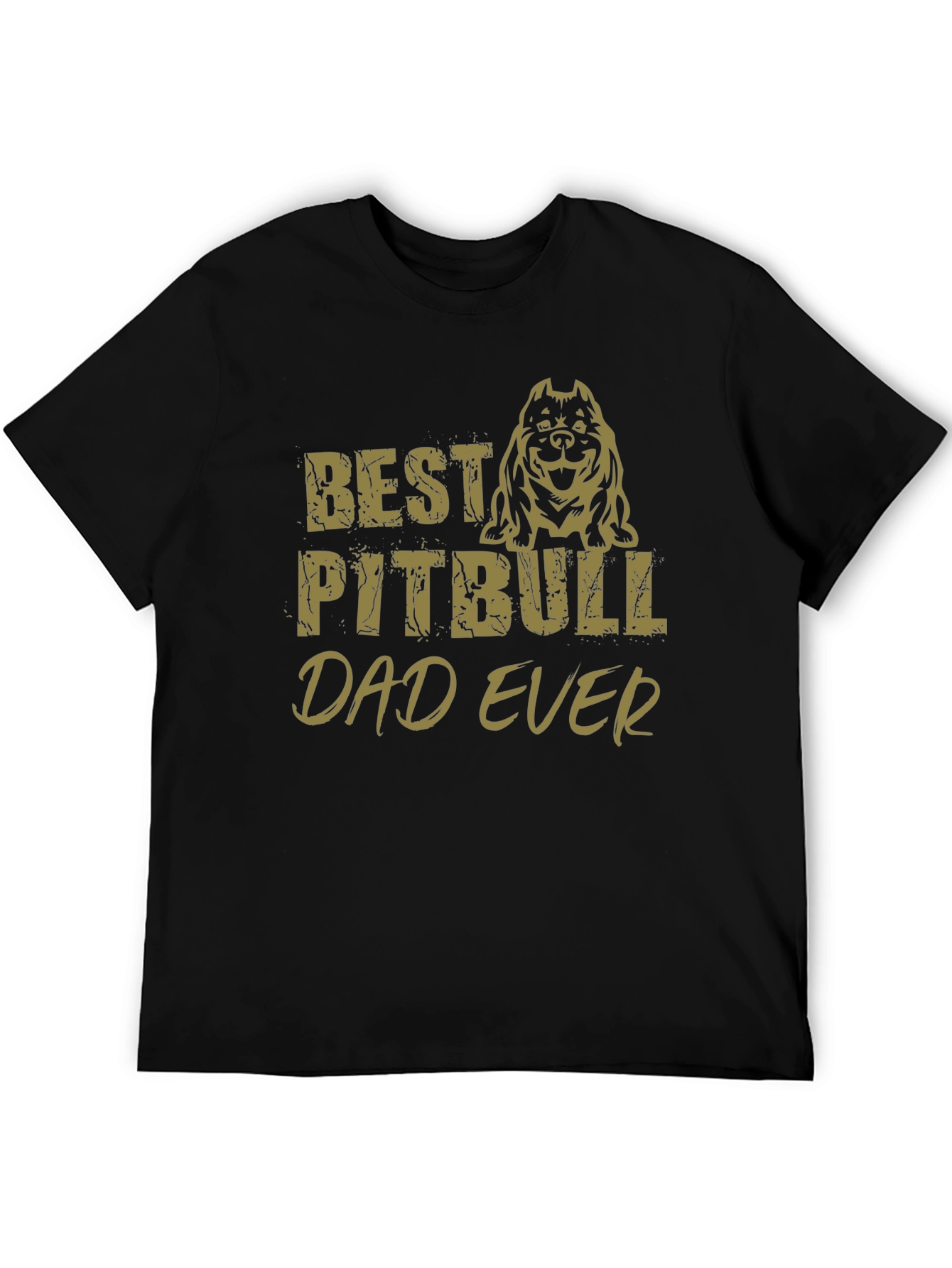 Best Pitbull Dad Ever Black T-Shirt