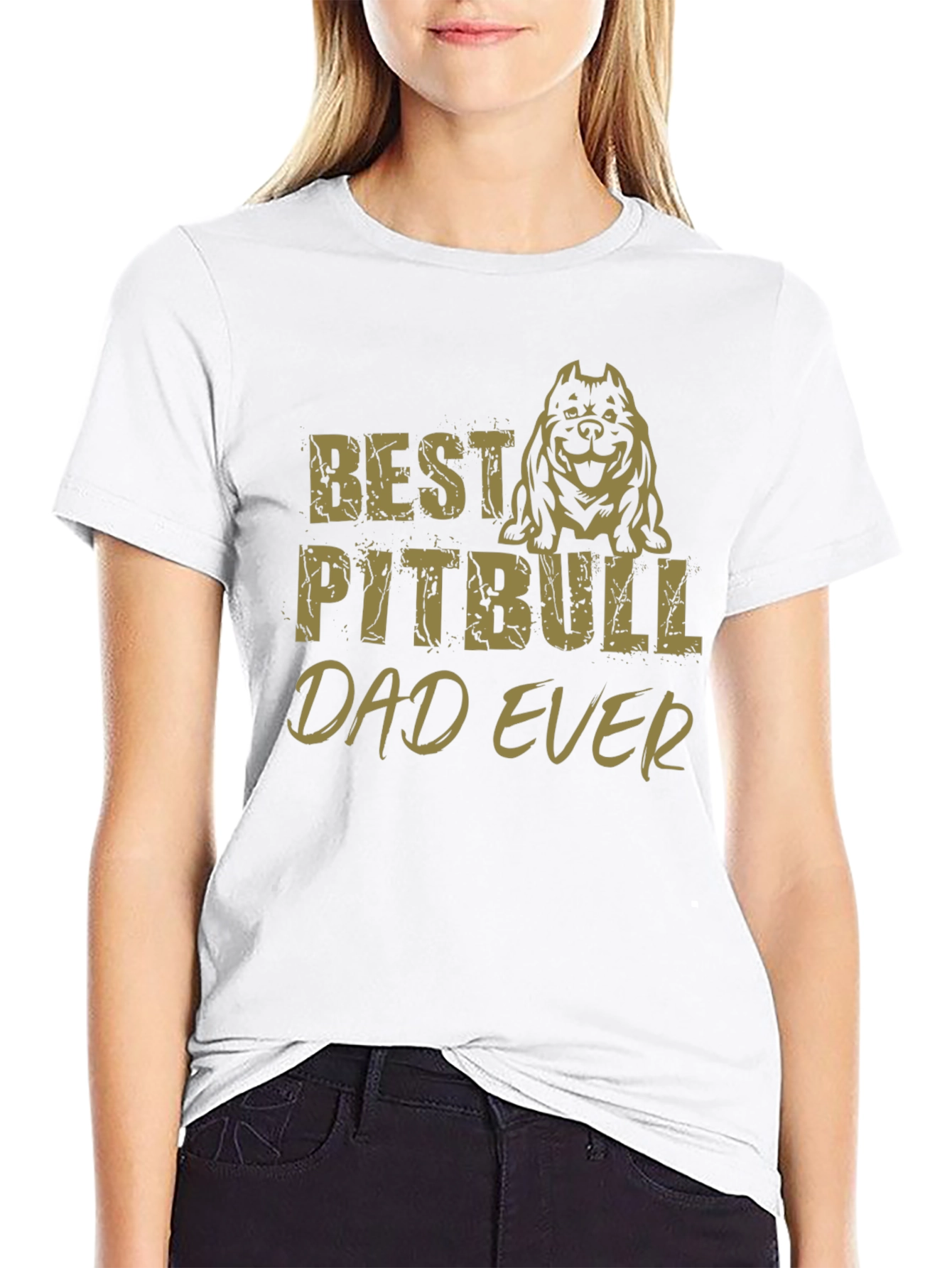Best Pitbull Dad Ever Black T-Shirt