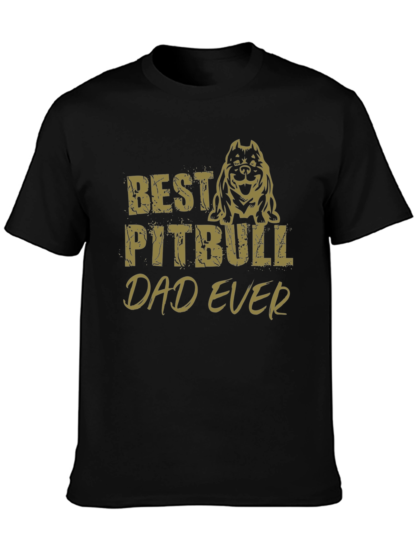 Best Pitbull Dad Ever Black T-Shirt