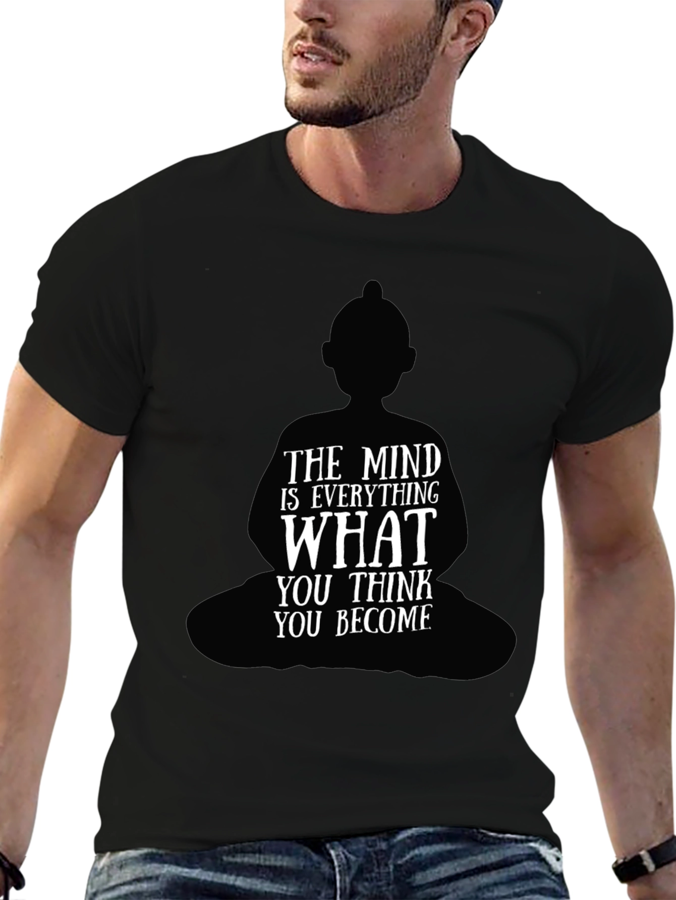 Buddha Mindset Graphic Black T-Shirt
