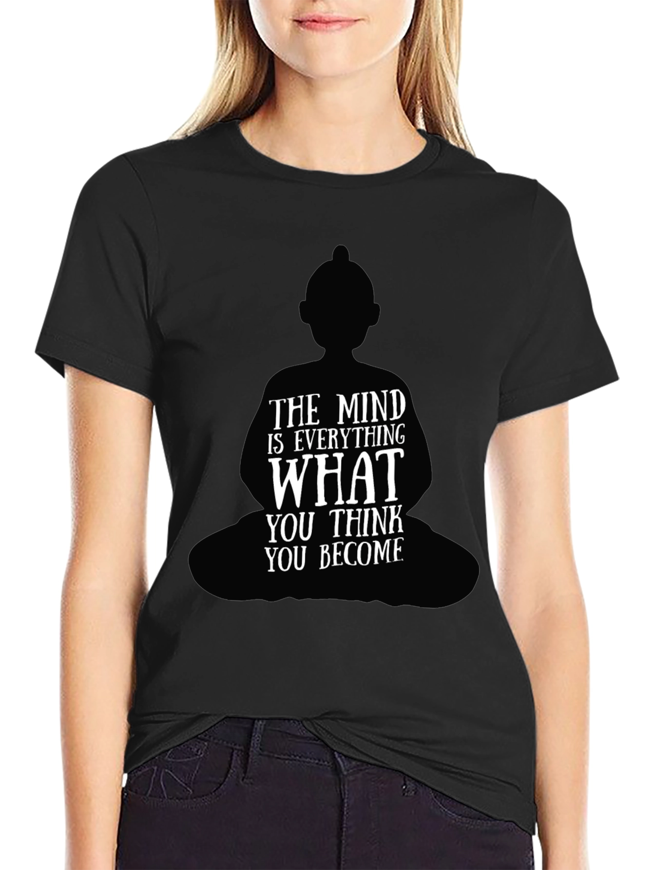 Buddha Mindset Graphic Black T-Shirt