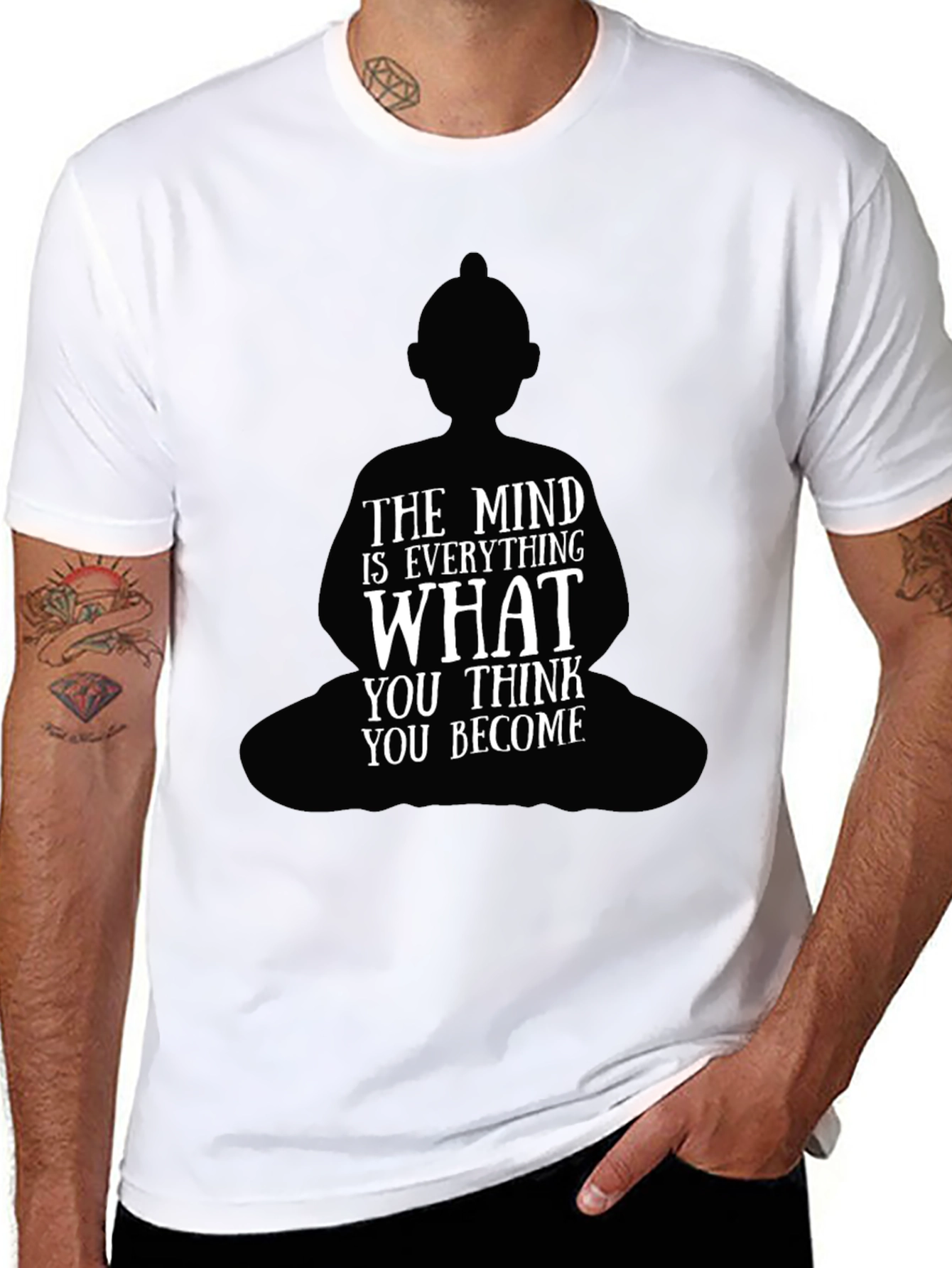 Buddha Mindset Graphic Black T-Shirt