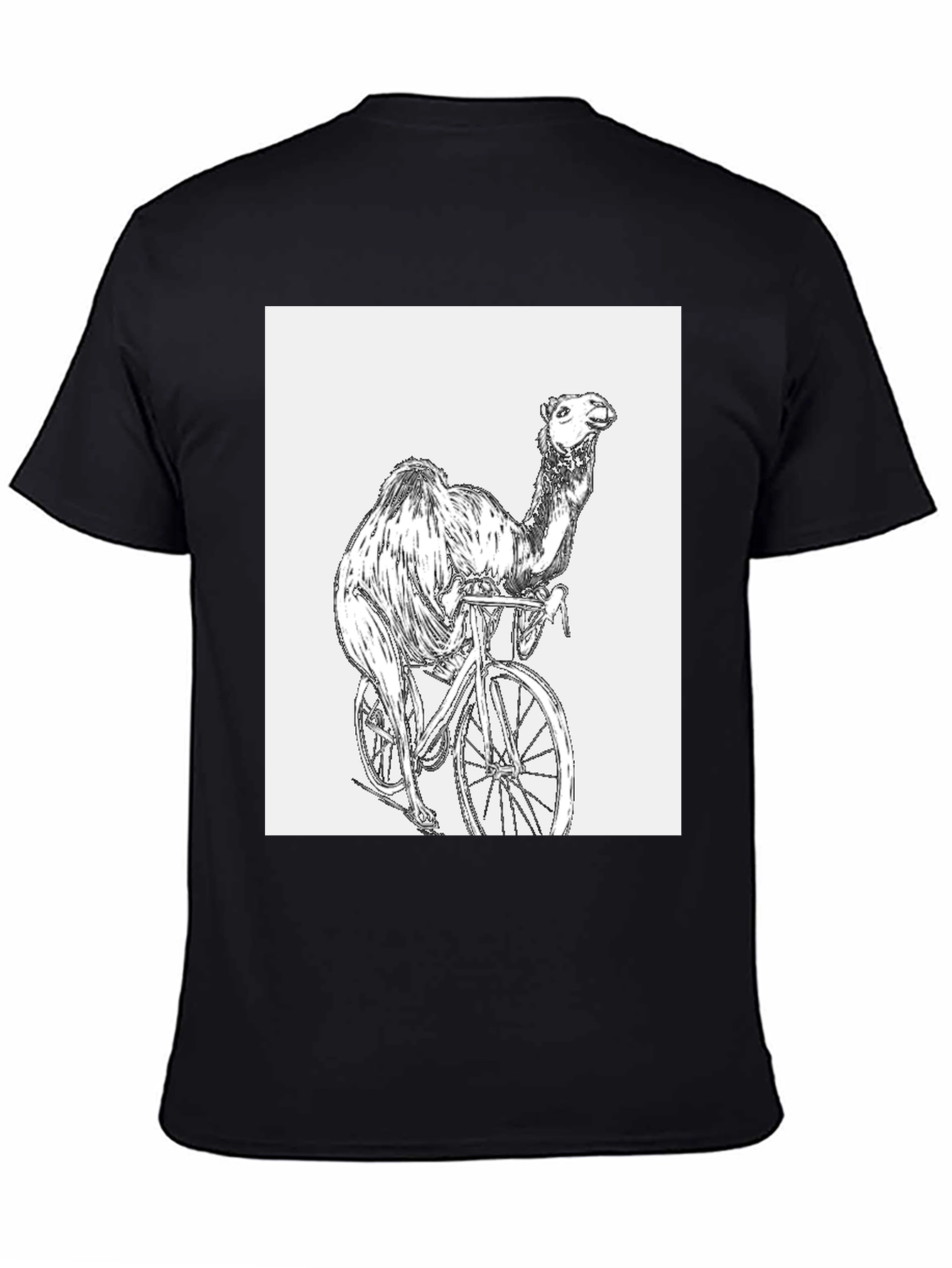Camel Riding Bicycle Graphic T-Shirt