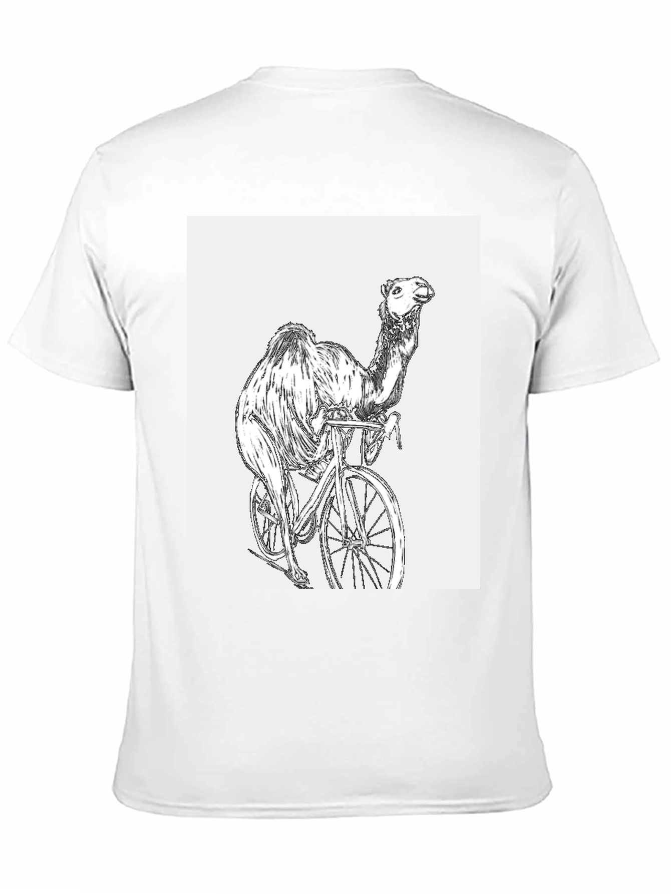 Camel Riding Bicycle Graphic T-Shirt