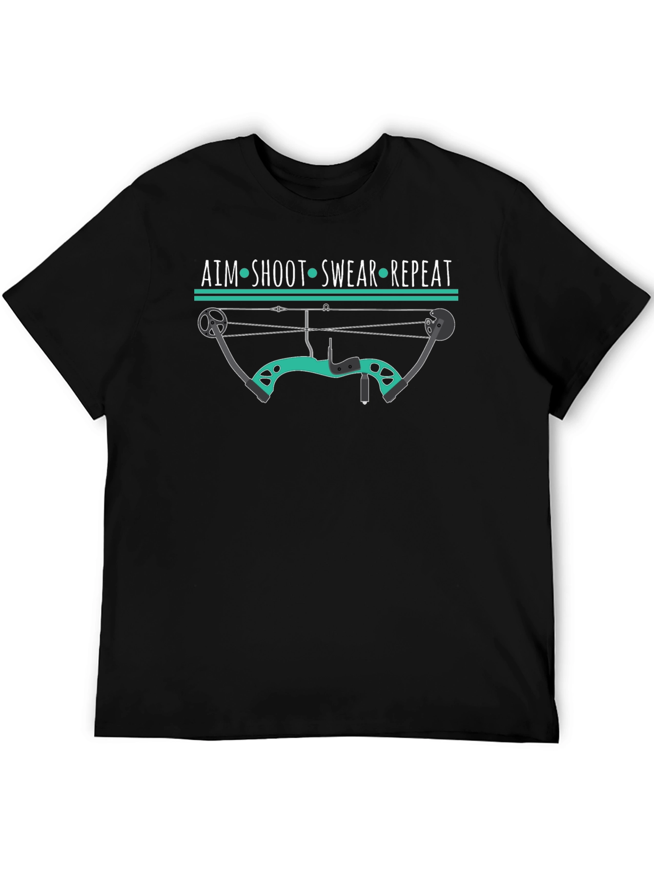 Archery Bow Hunter T-Shirt Aim Shoot Swear Repeat