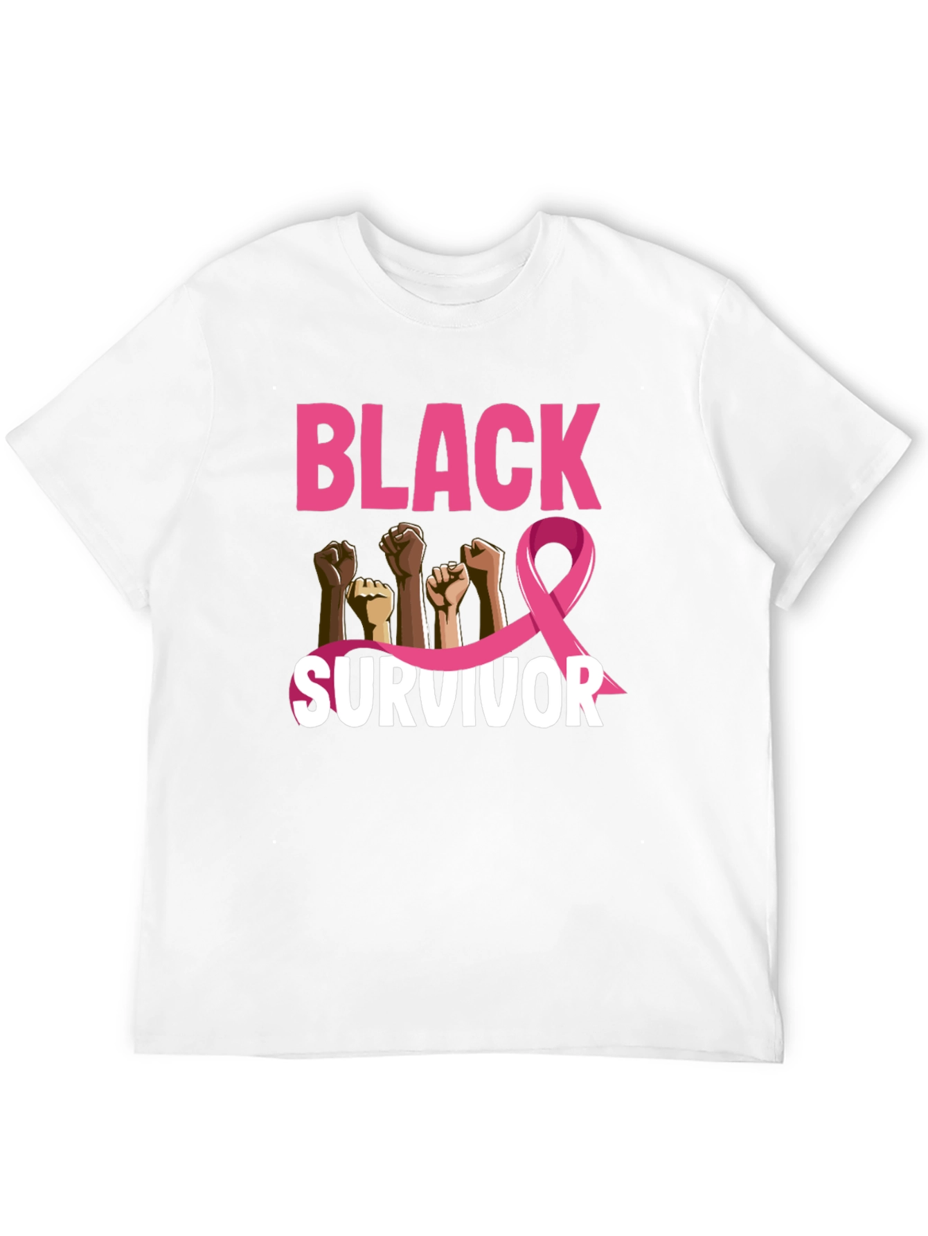 Black Survivor Breast Cancer Awareness T-Shirt