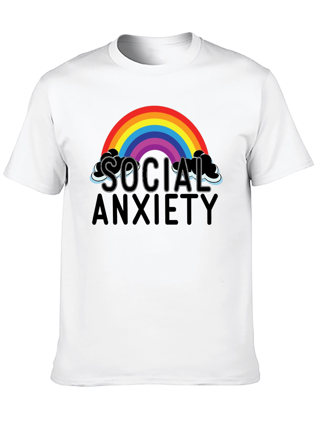 Social Anxiety Rainbow Graphic T-Shirt
