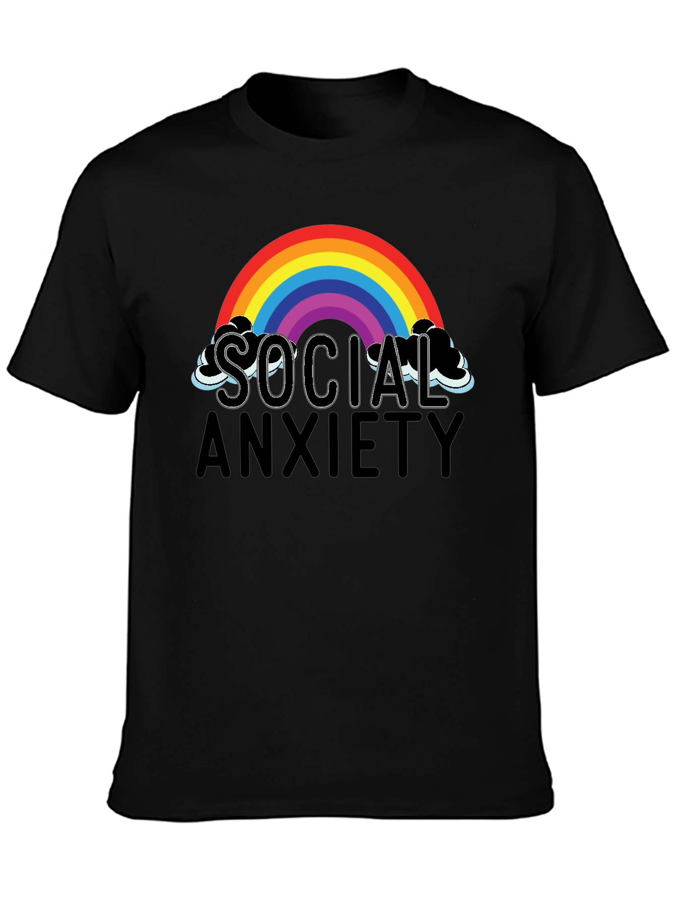 Social Anxiety Rainbow Graphic T-Shirt