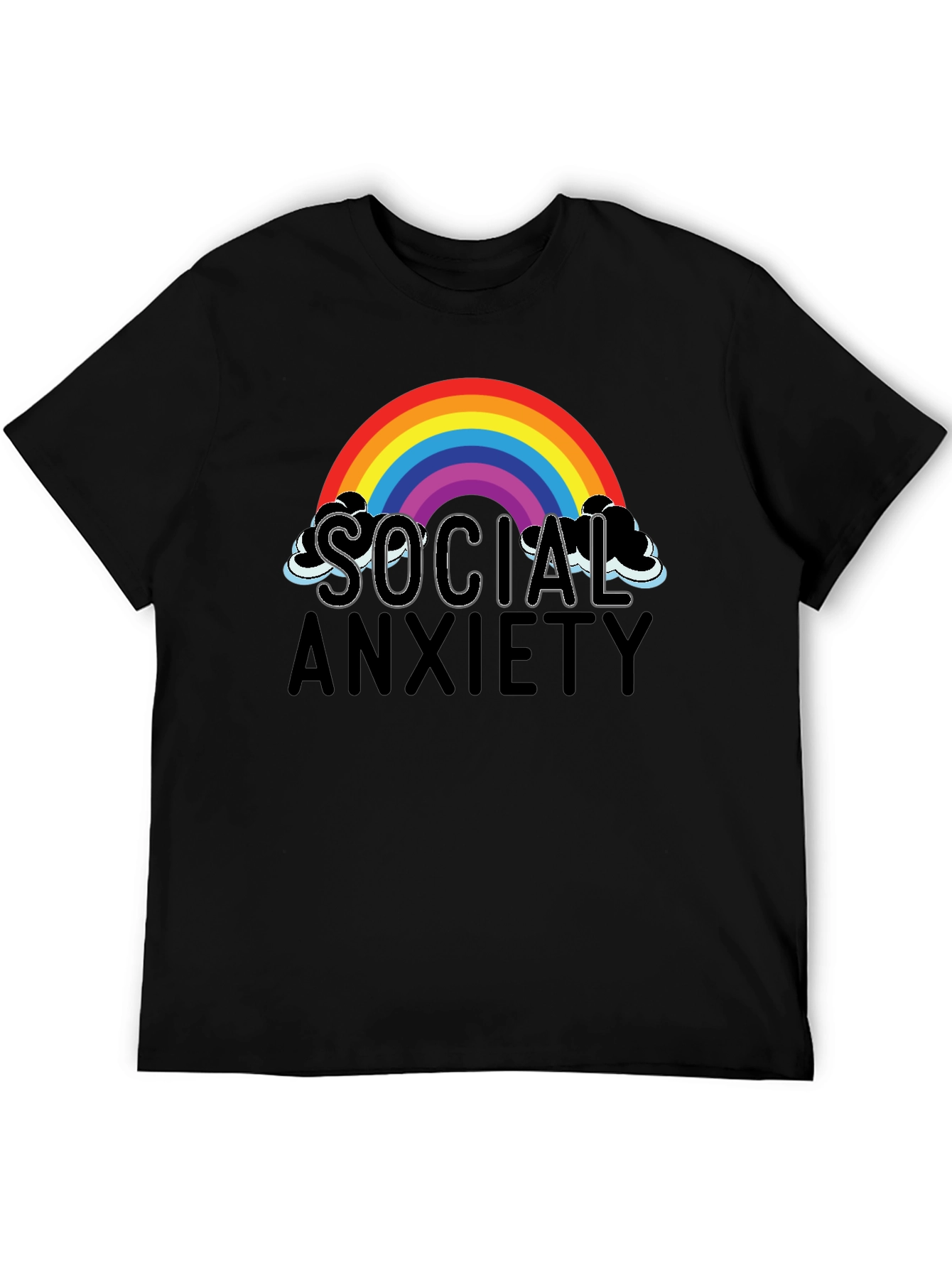 Social Anxiety Rainbow Graphic T-Shirt