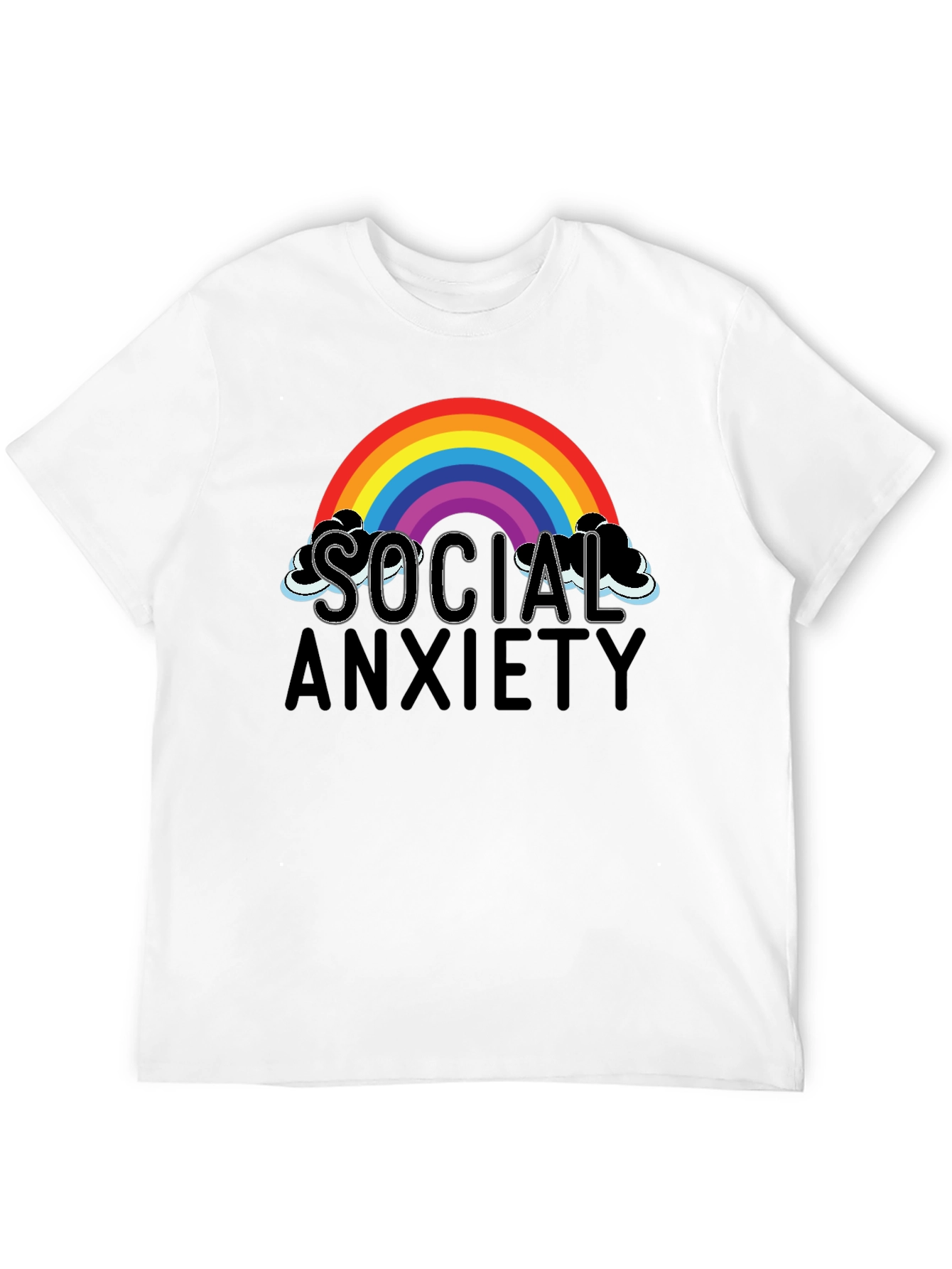 Social Anxiety Rainbow Graphic T-Shirt