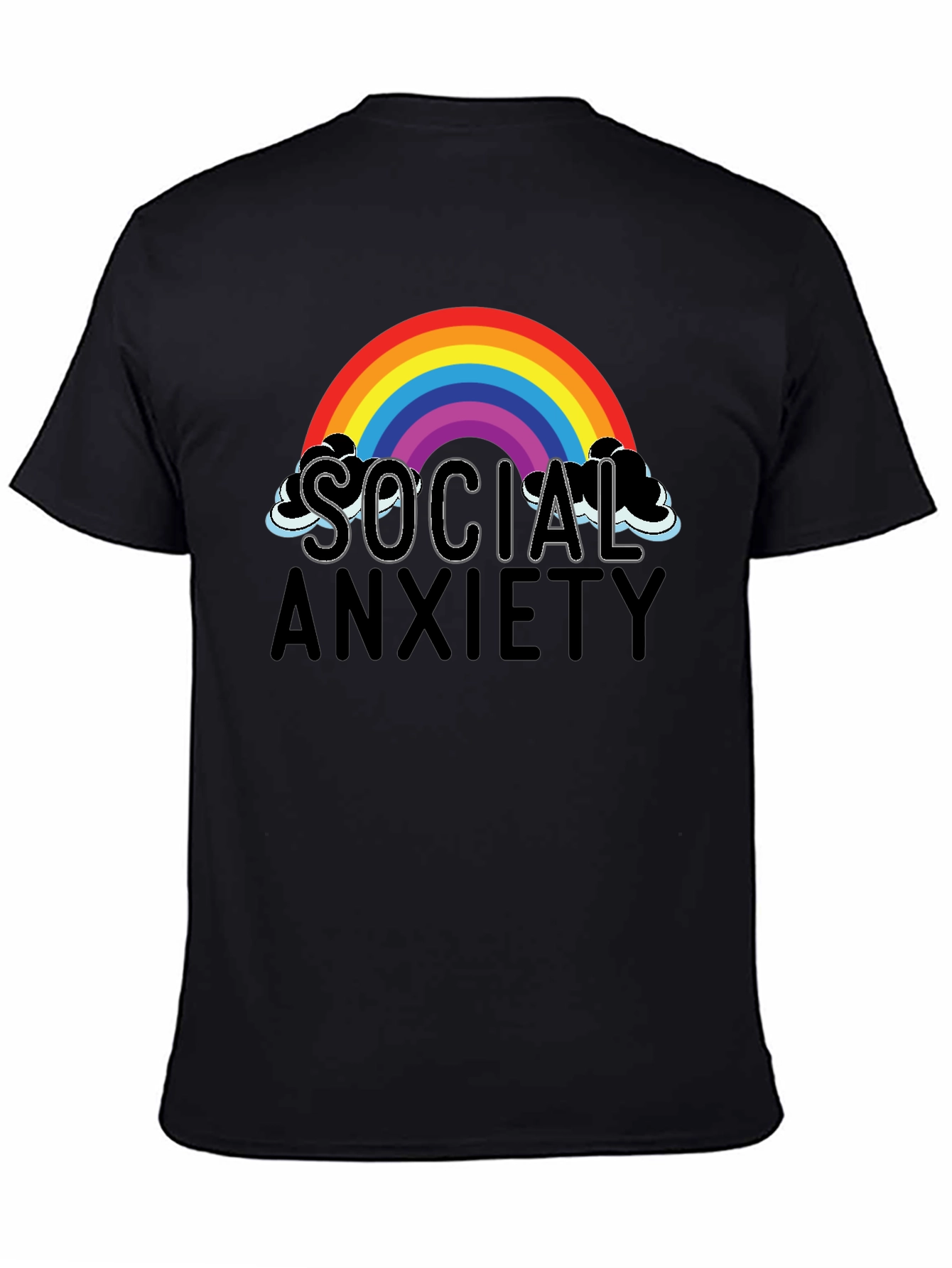 Social Anxiety Rainbow Graphic T-Shirt