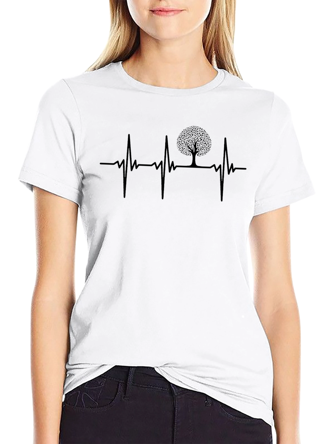 Tree Heartbeat Graphic Tee - Nature Lover Shirt