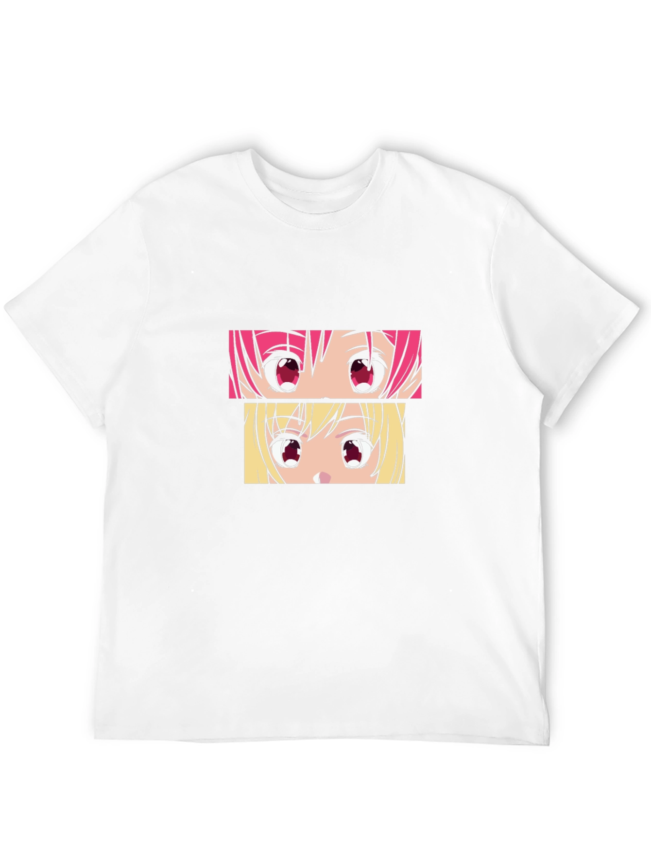 Anime Eyes Graphic Tee - Black Cotton T-Shirt