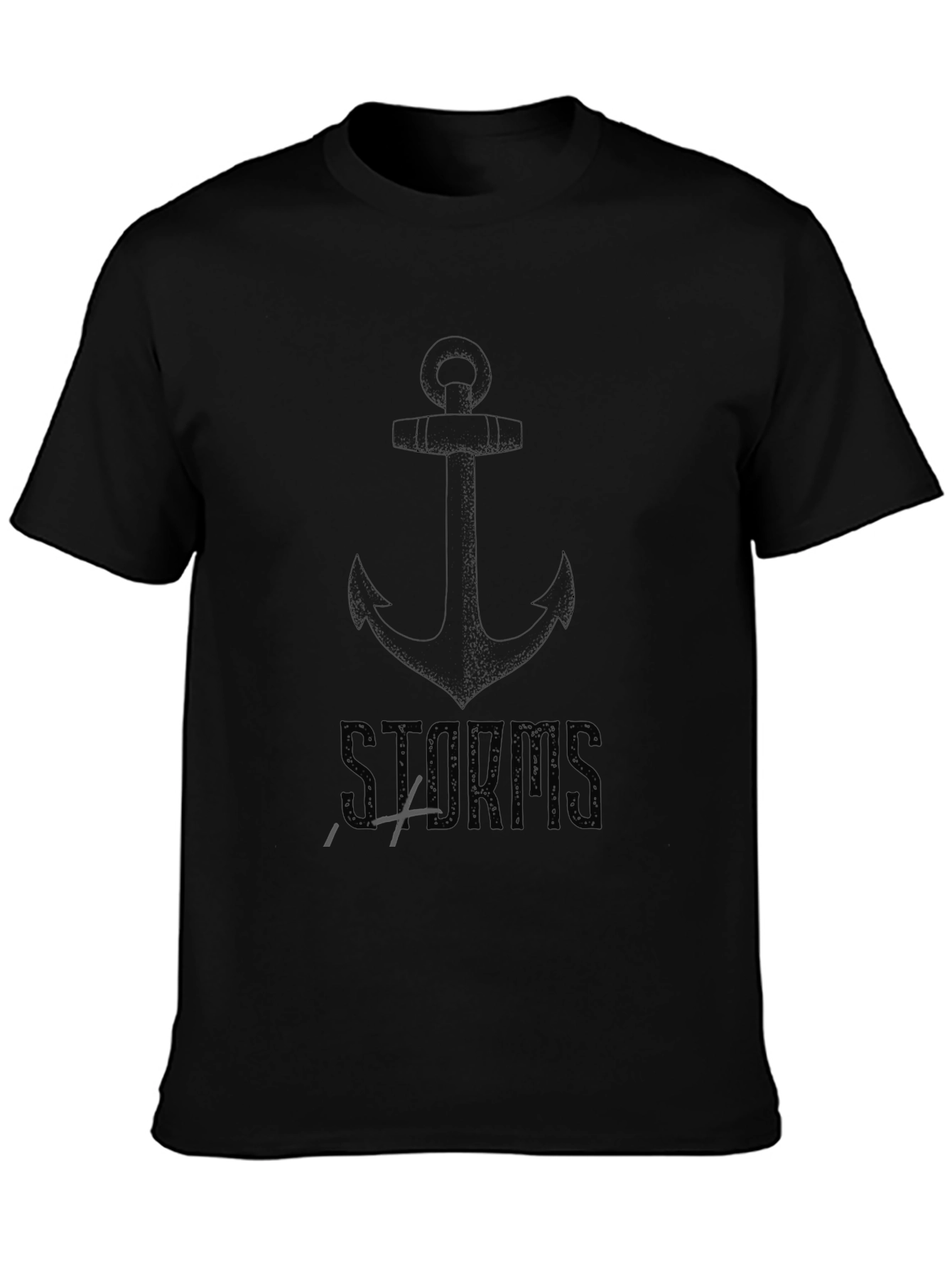 Storms Anchor Black Graphic T-Shirt