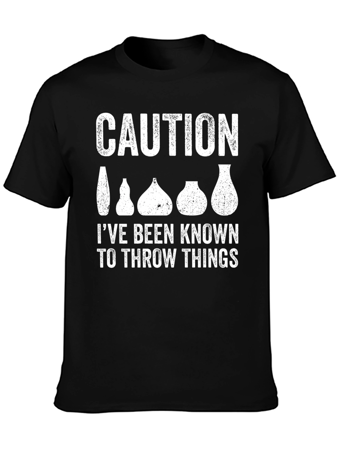 Caution Throw Things Black T-Shirt