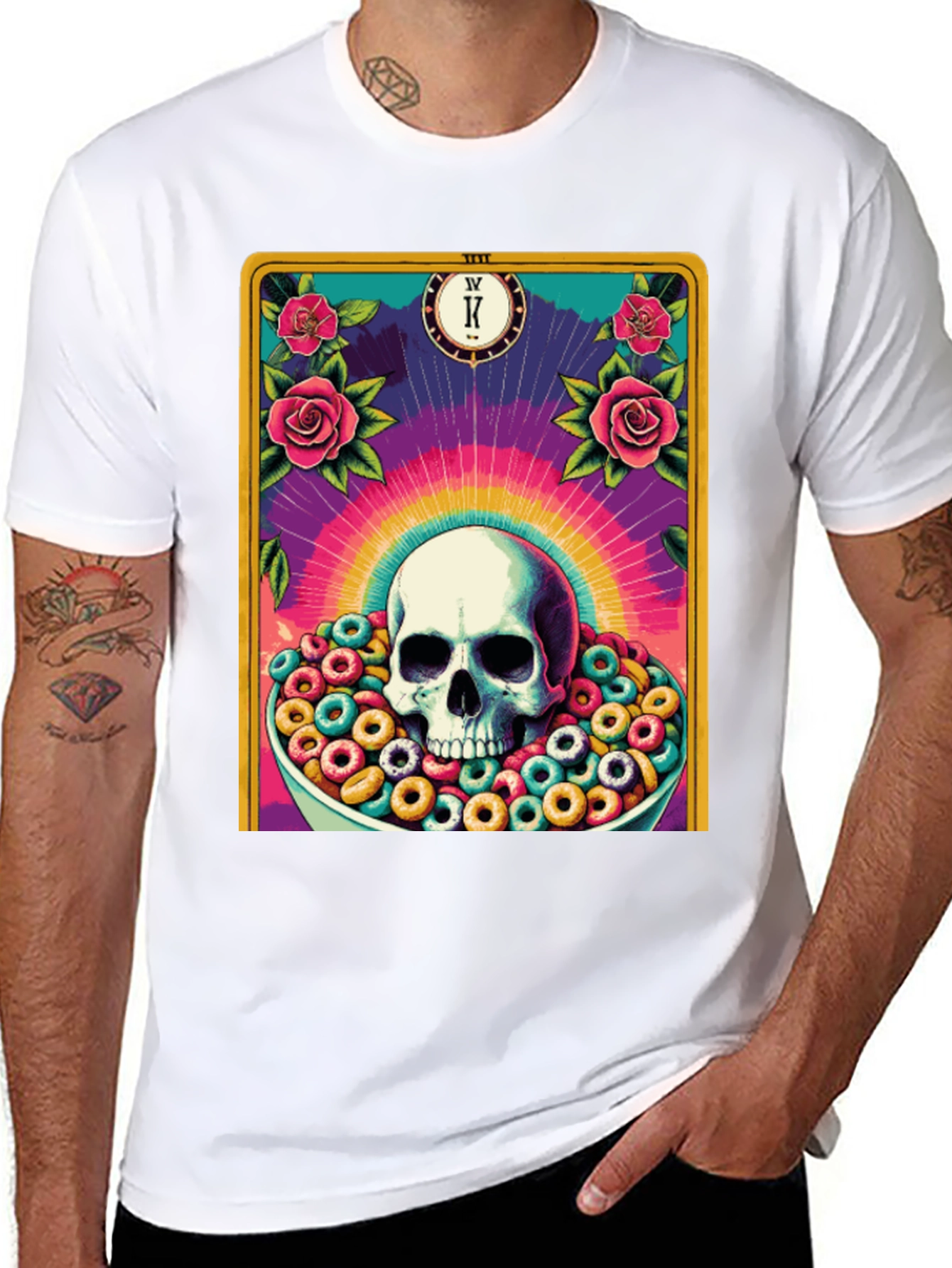 Skull Tarot Card Cereal Bowl Graphic Tee