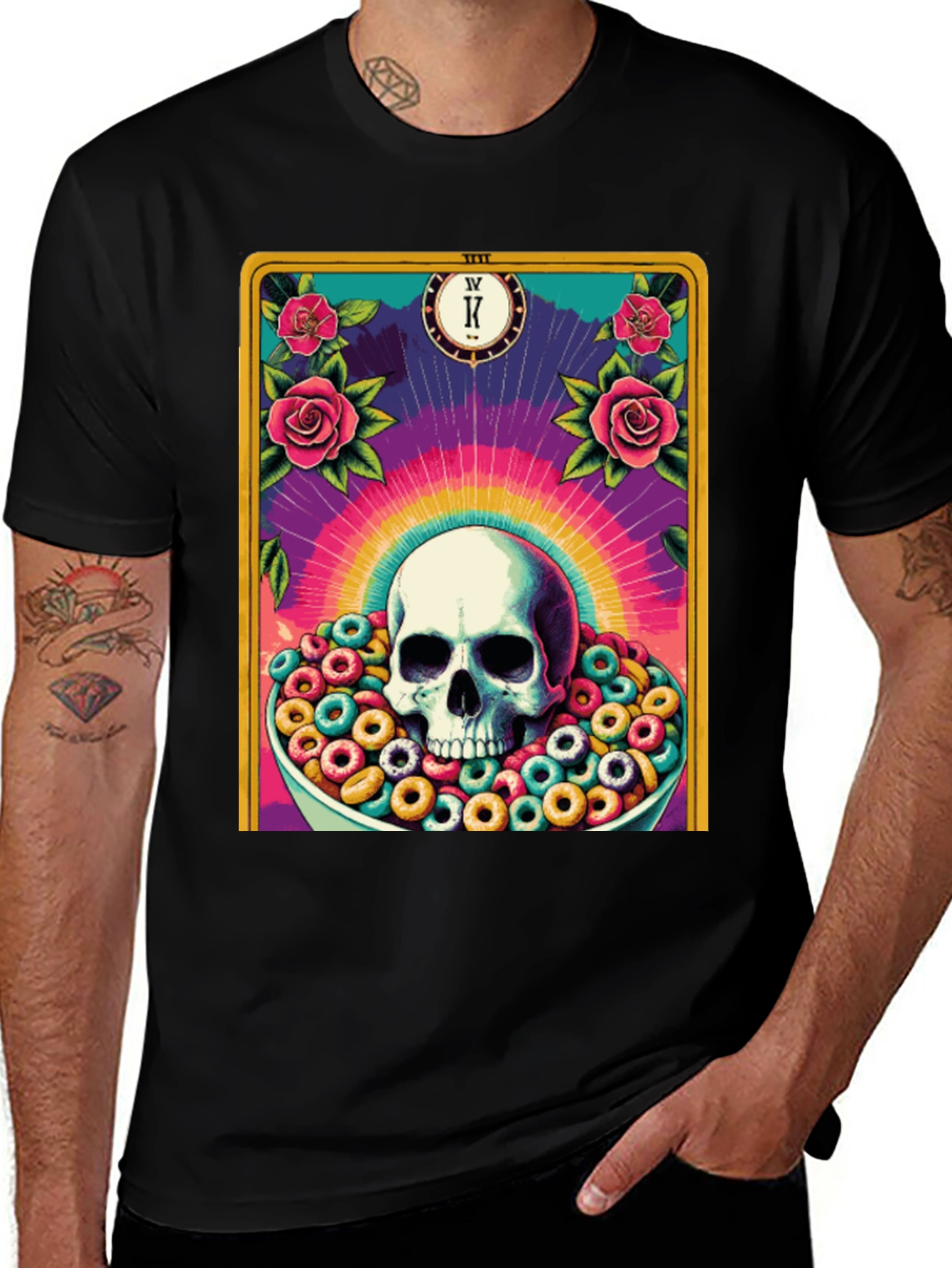 Skull Tarot Card Cereal Bowl Graphic Tee