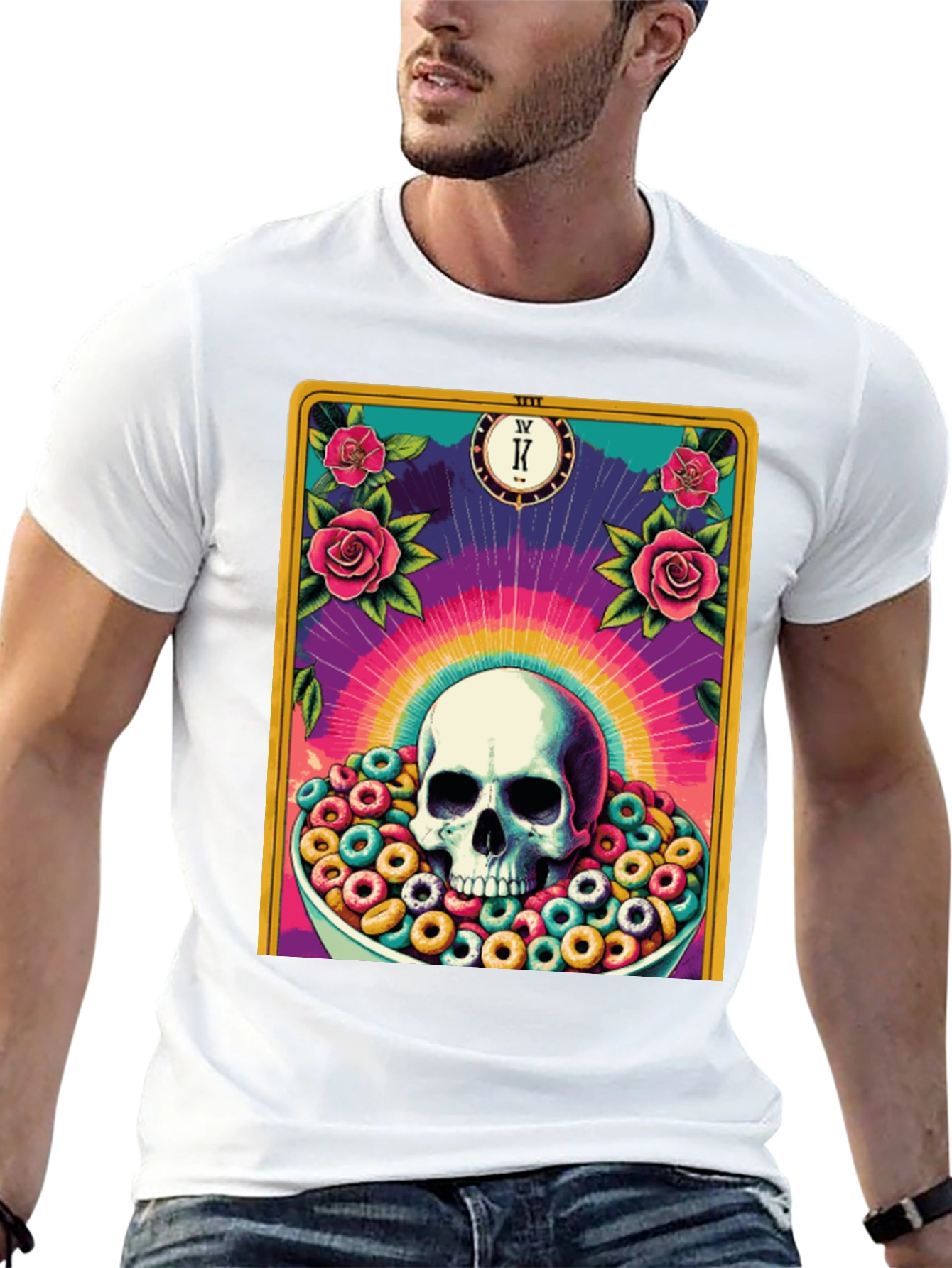 Skull Tarot Card Cereal Bowl Graphic Tee