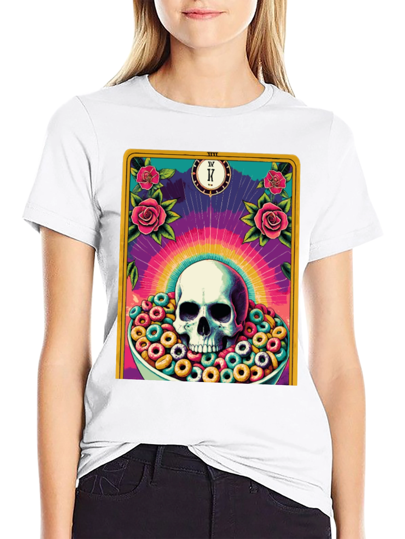 Skull Tarot Card Cereal Bowl Graphic Tee