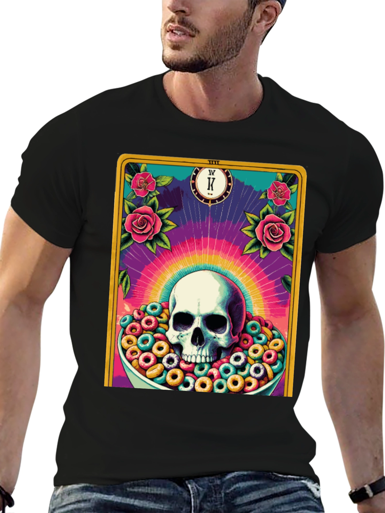 Skull Tarot Card Cereal Bowl Graphic Tee