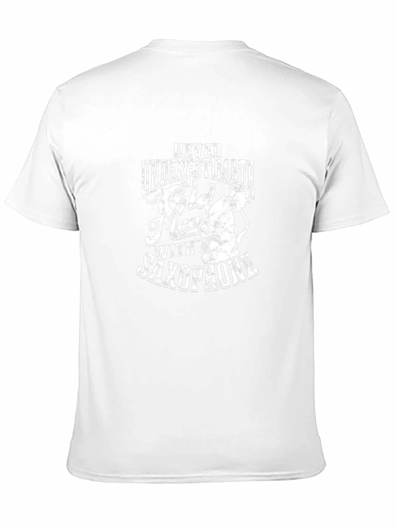 Saxophone Old Man Graphic Tee - Black