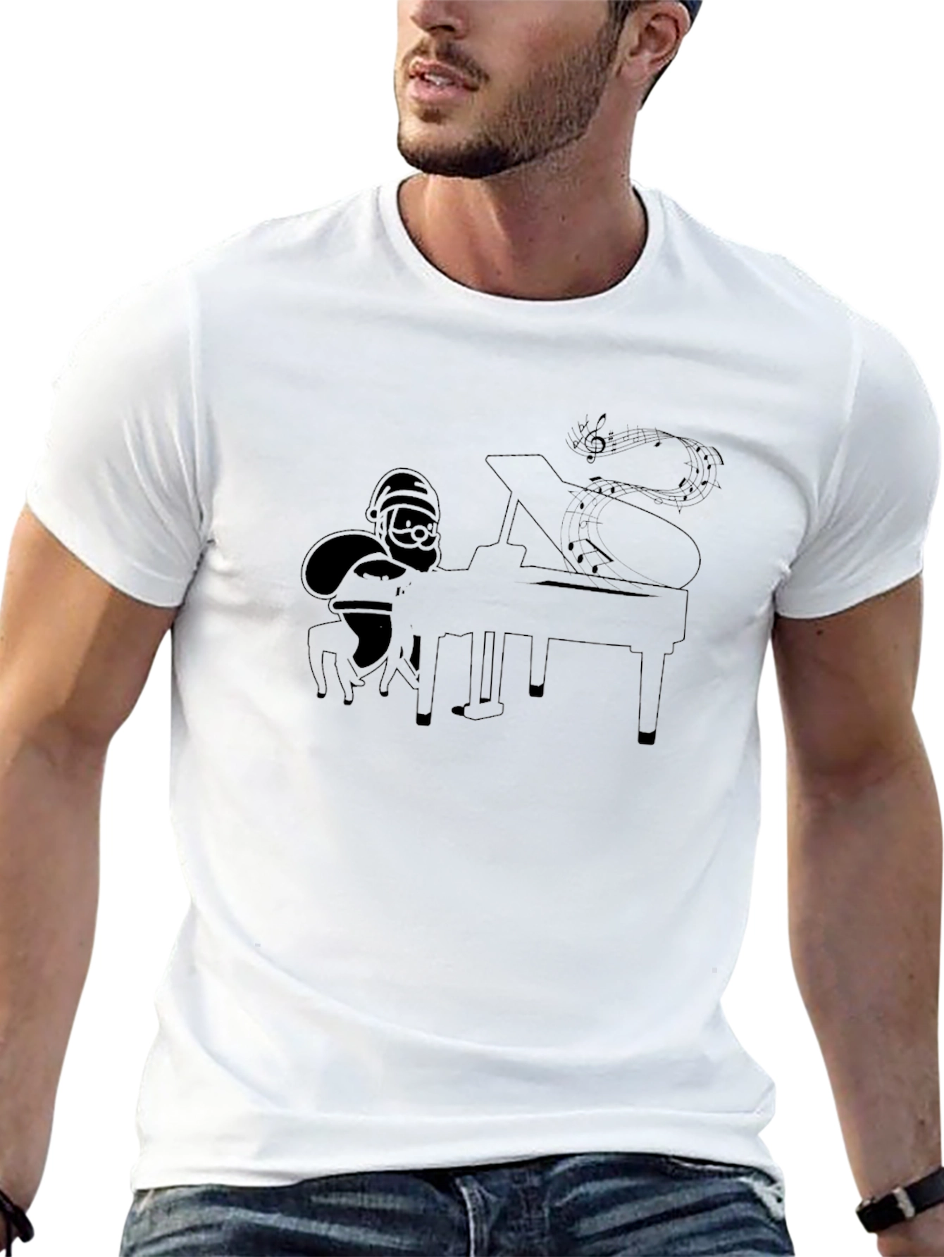 Santa Playing Piano T-Shirt