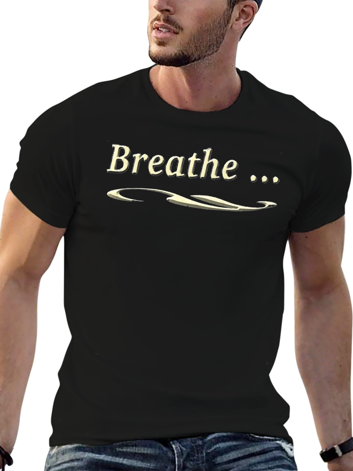 Breathe Graphic Tee - Black Relaxed Fit