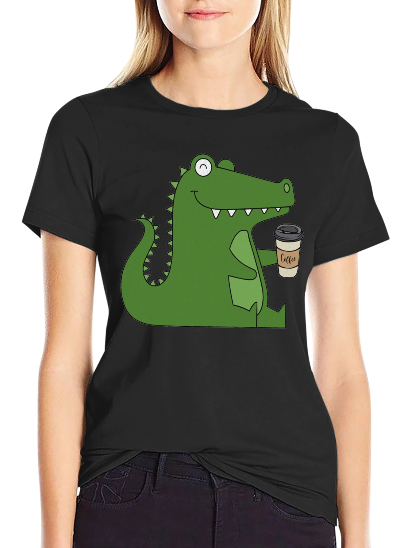 Alligator Coffee Black T-Shirt