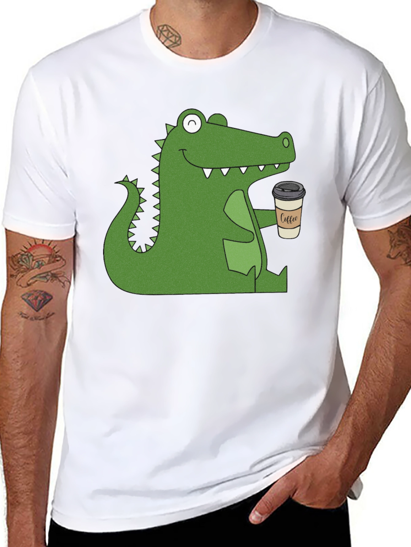 Alligator Coffee Black T-Shirt