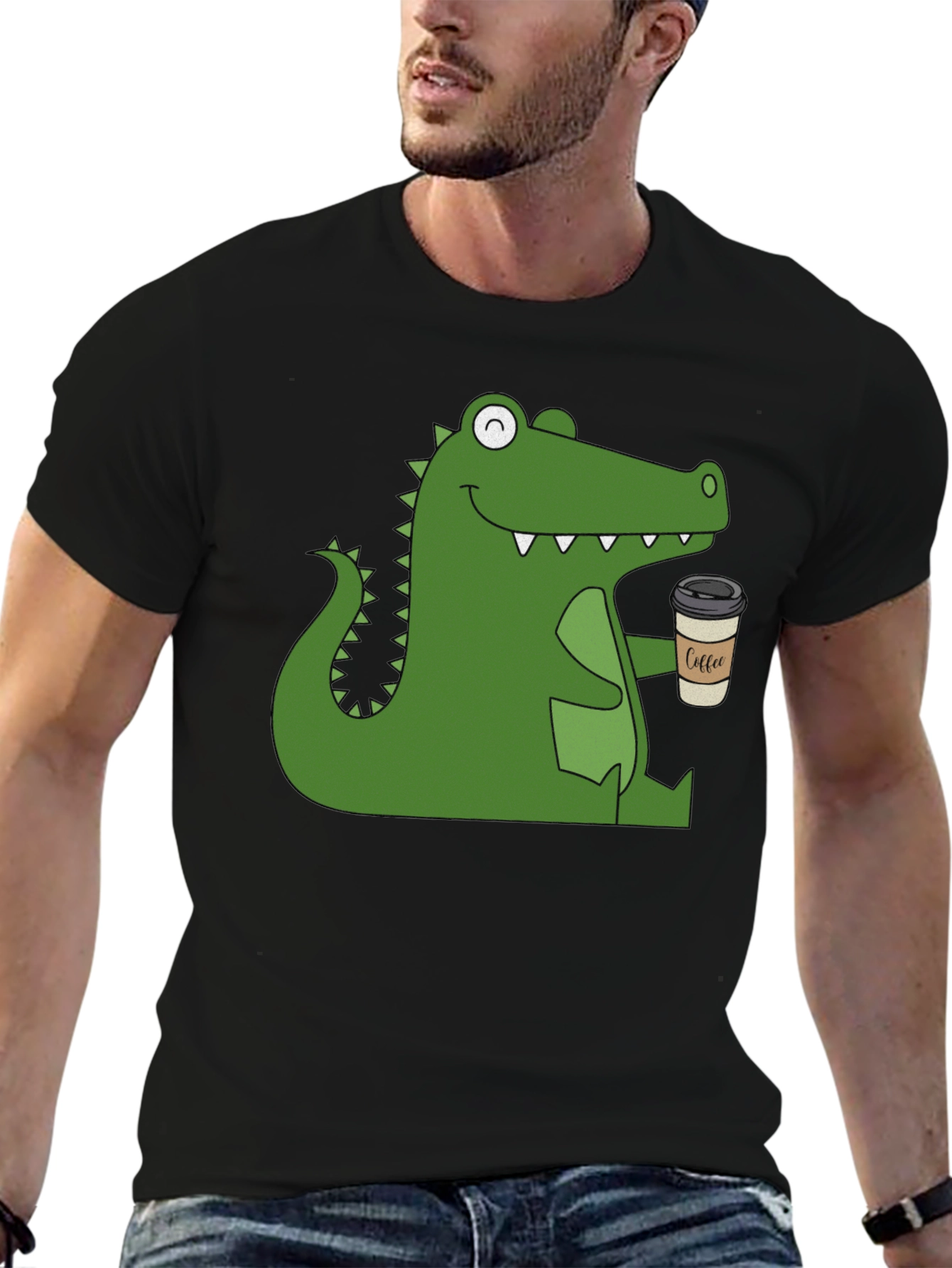 Alligator Coffee Black T-Shirt