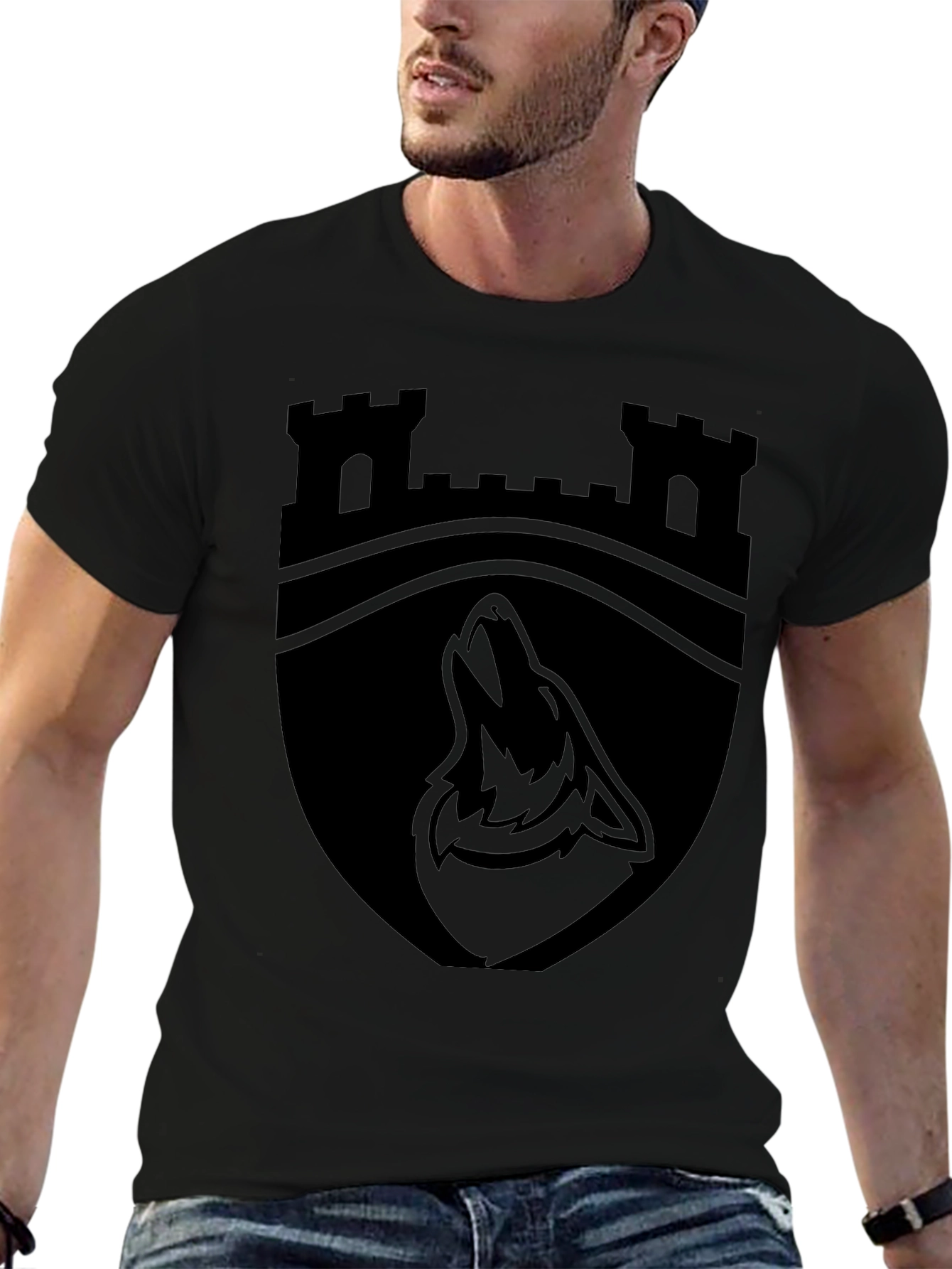 Castle Wolf Crest Black T-Shirt